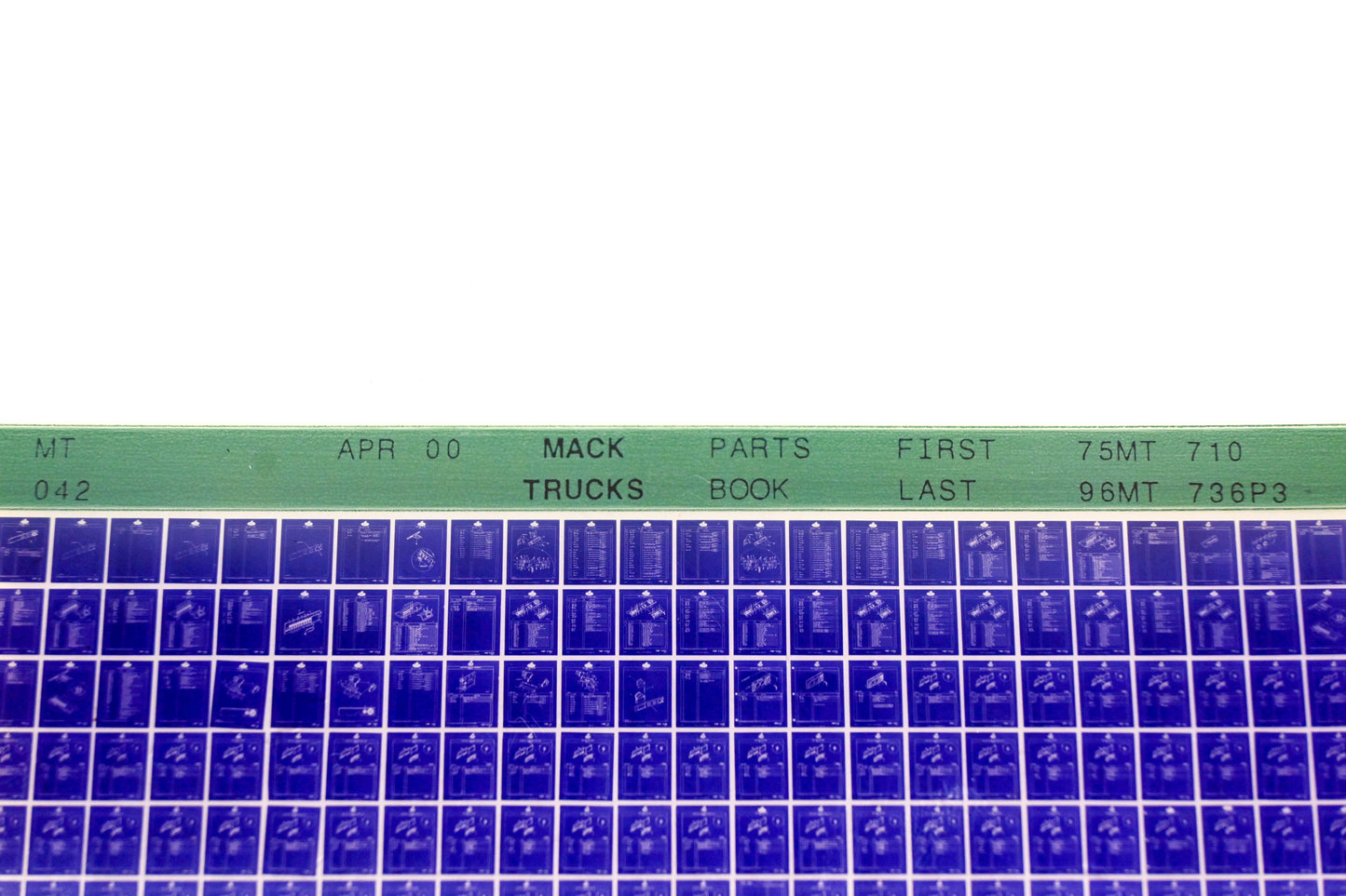 Mack MT042 75MT710 - 96MT736P3 Parts Microfiche NOS