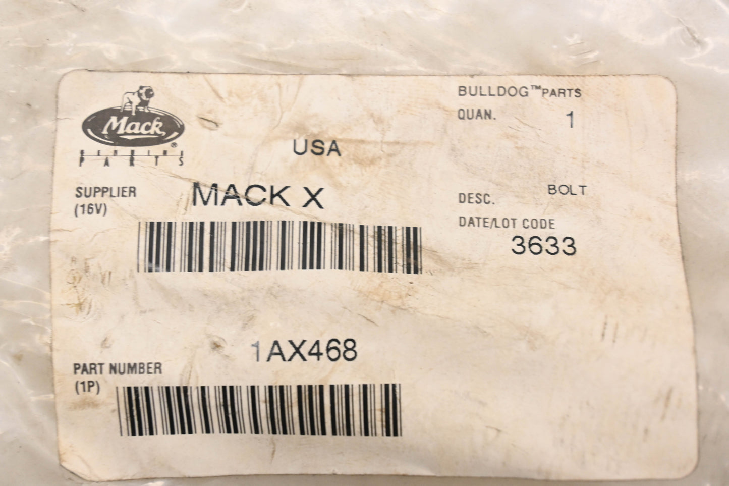 Mack 1AX468 Bolt NOS