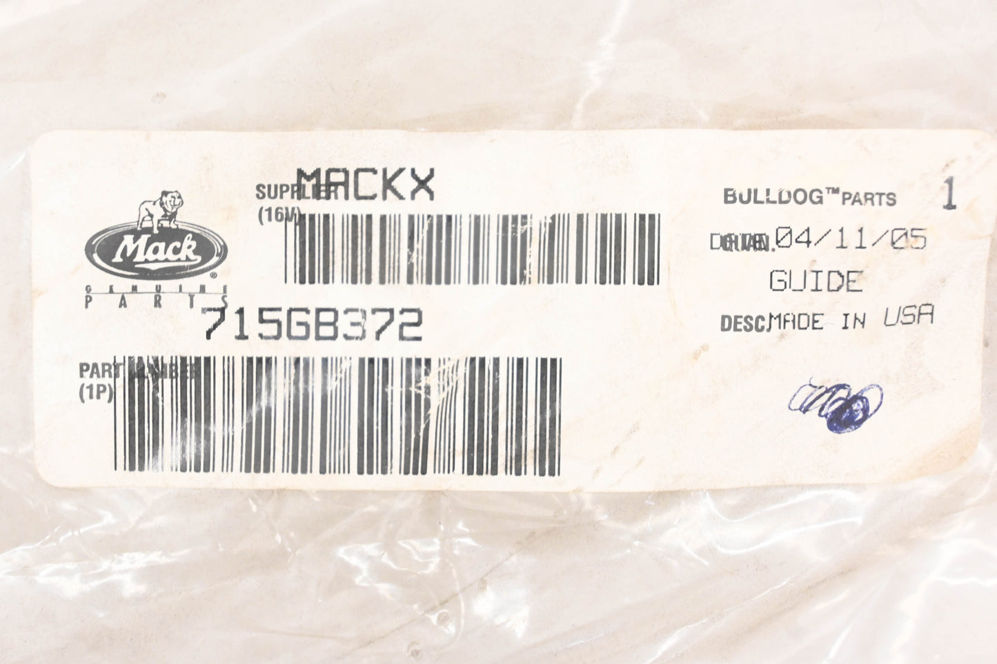 Mack 715GB372 Dipstick Guide Tube NOS
