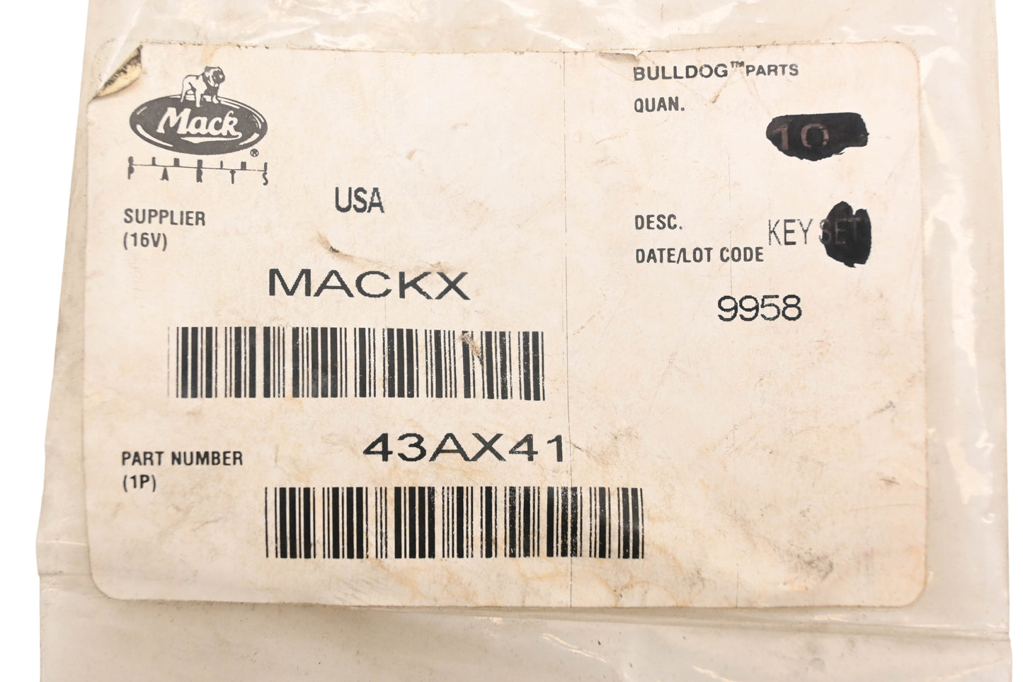 Mack 43AX41 Woodruff Key NOS