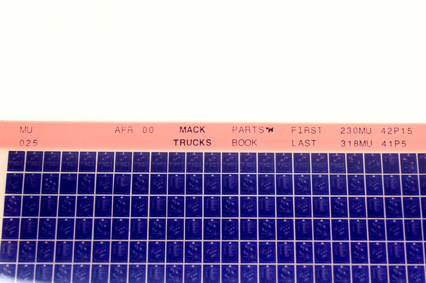 Mack MU025 230MU42P15 - 31MU41P5 Parts Microfiche NOS