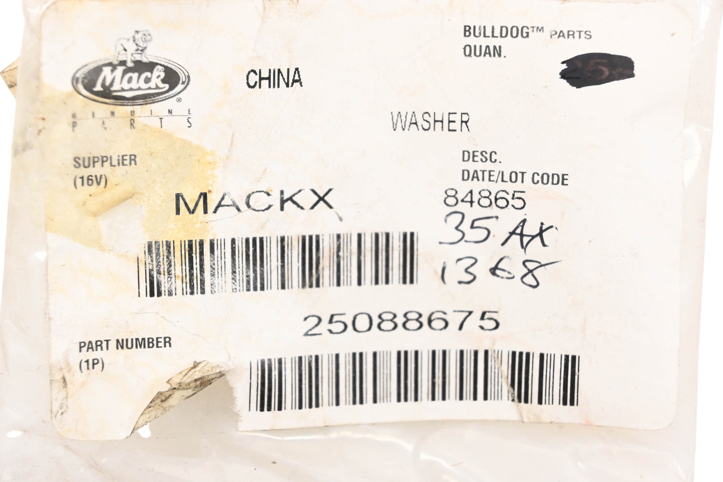 Mack 25088675, 35AX1368 Washer Spacer NOS