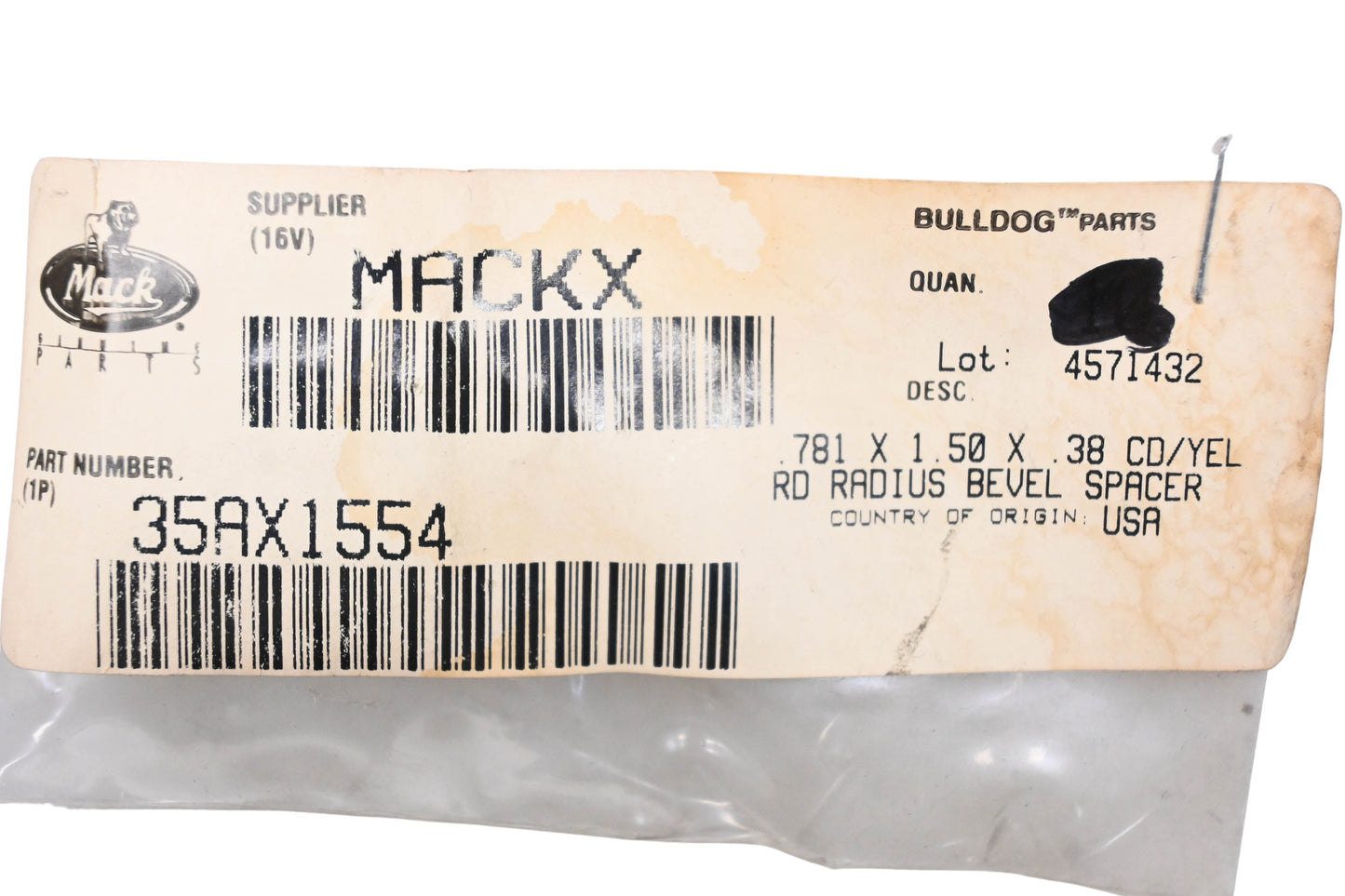 Mack 35AX1554 Bevel Spacer NOS
