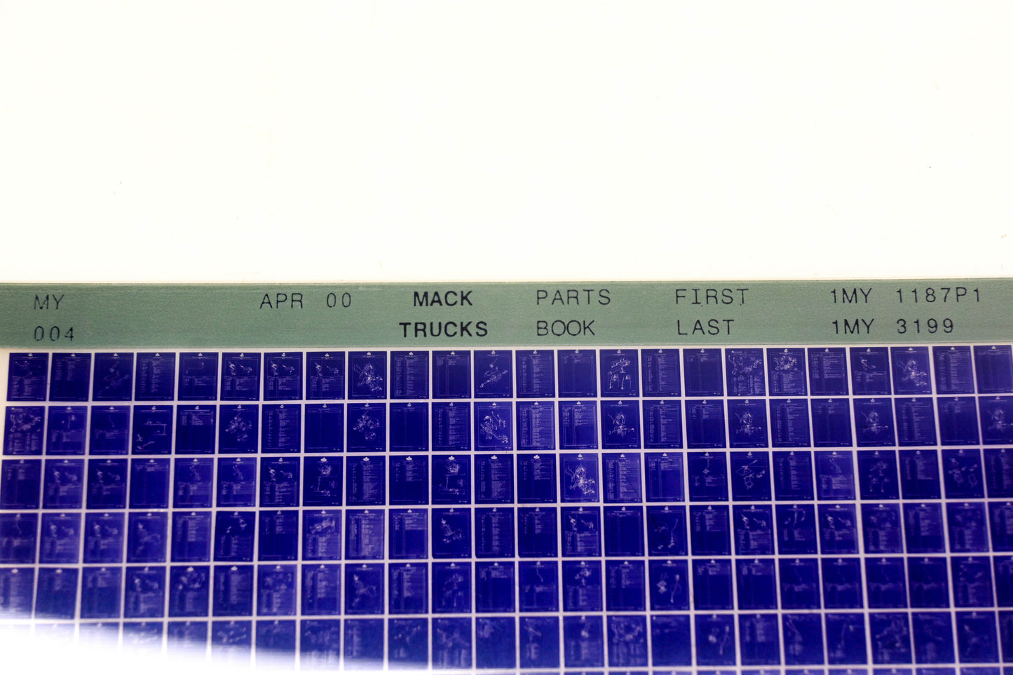 Mack MY004 1MY1187P1 - 1MY3199 Parts Microfiche NOS