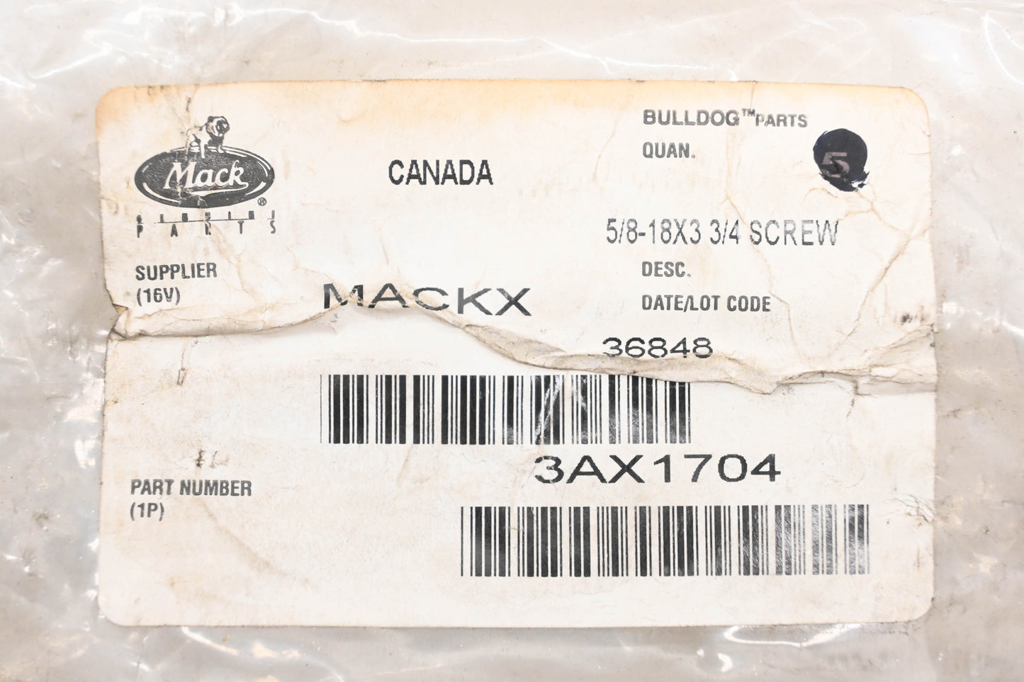 Mack 3AX1704, 25109058 Screw NOS