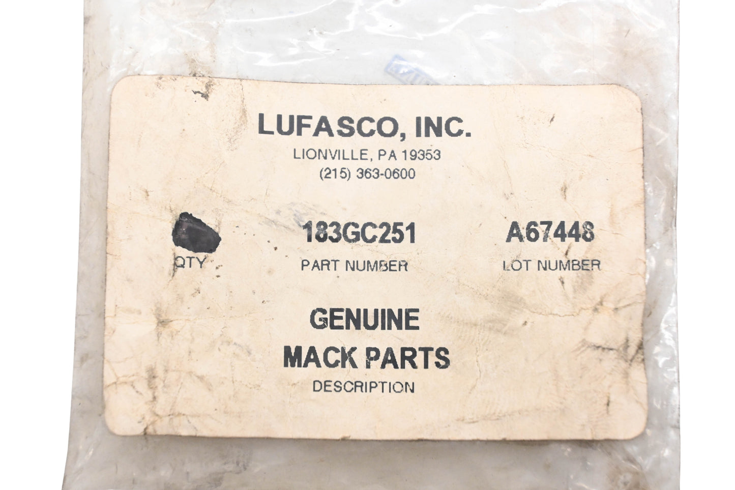 Mack 183GC251 Alignment Sleeve NOS