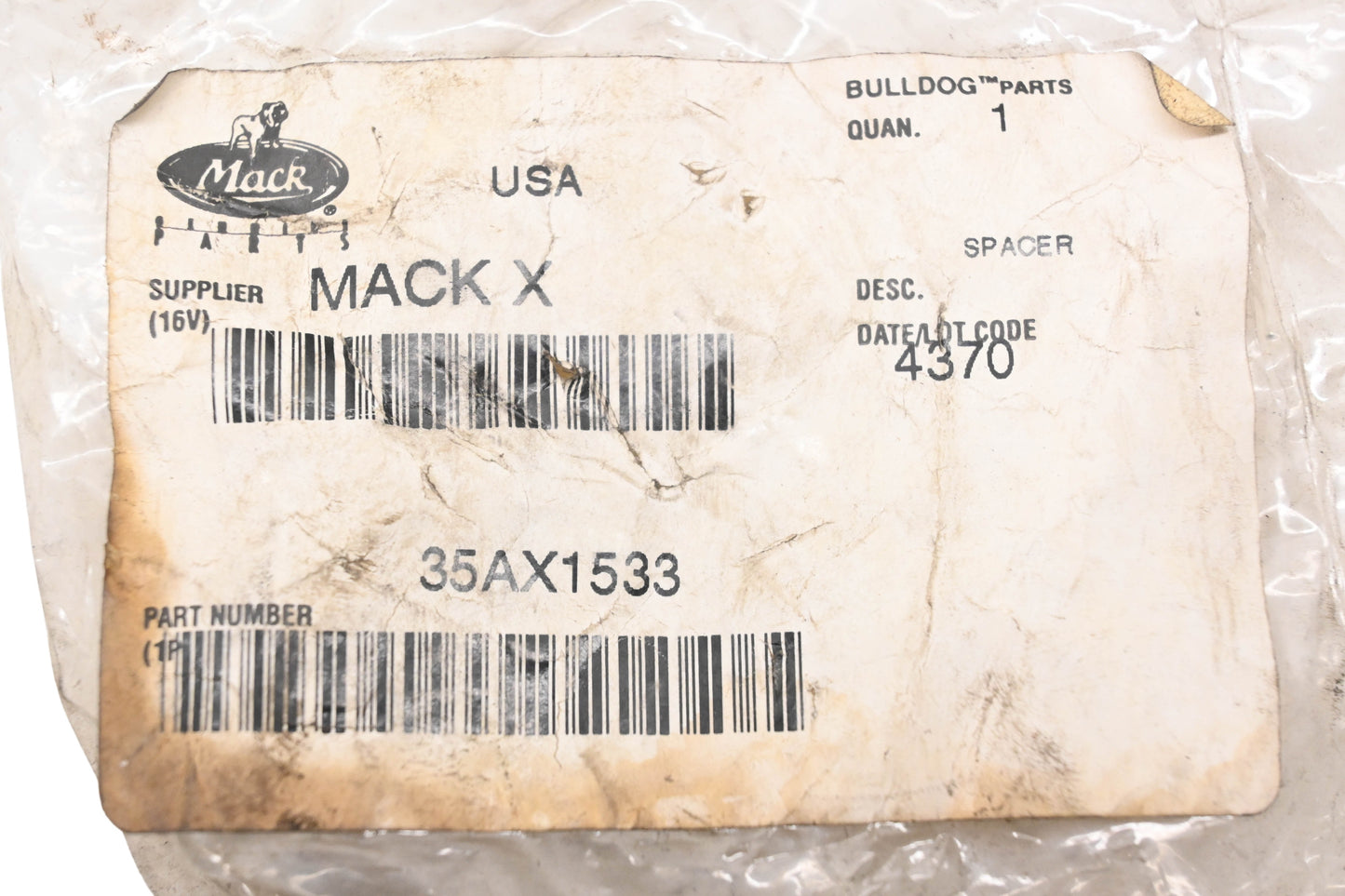 Mack 35AX1533 Spacer Washer NOS
