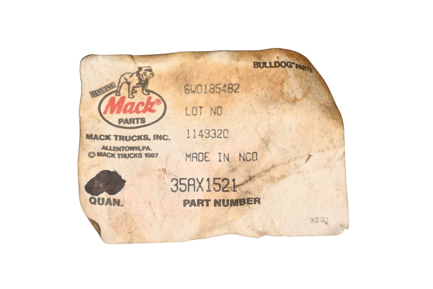 Mack 35AX1521 Collared Washer NOS