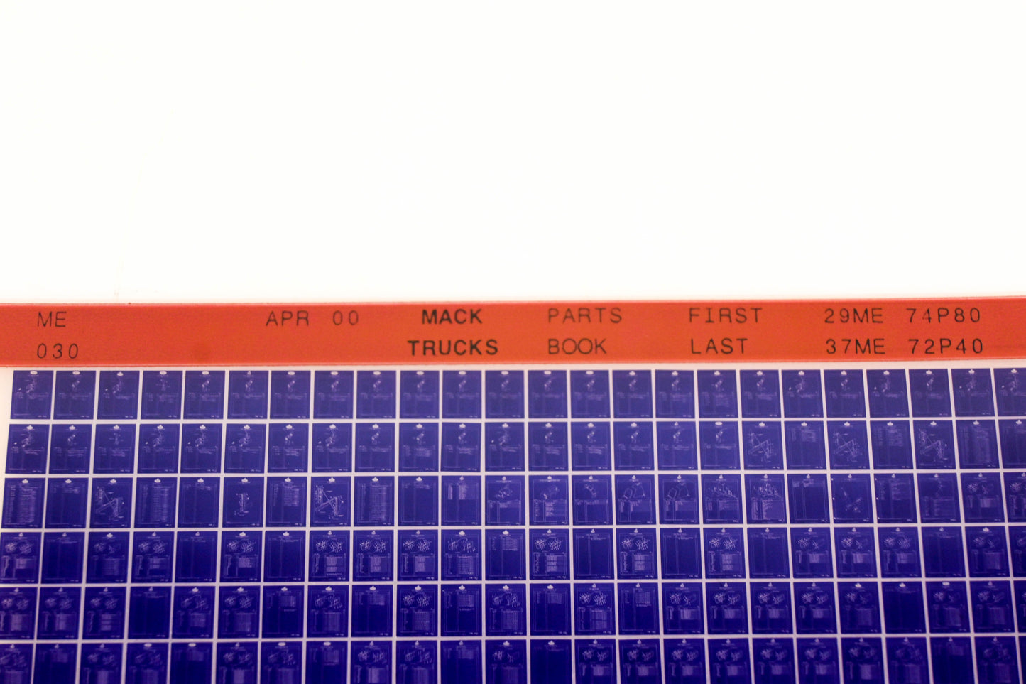 Mack ME030 29ME74P80 - 37ME72P40 Parts Microfiche NOS