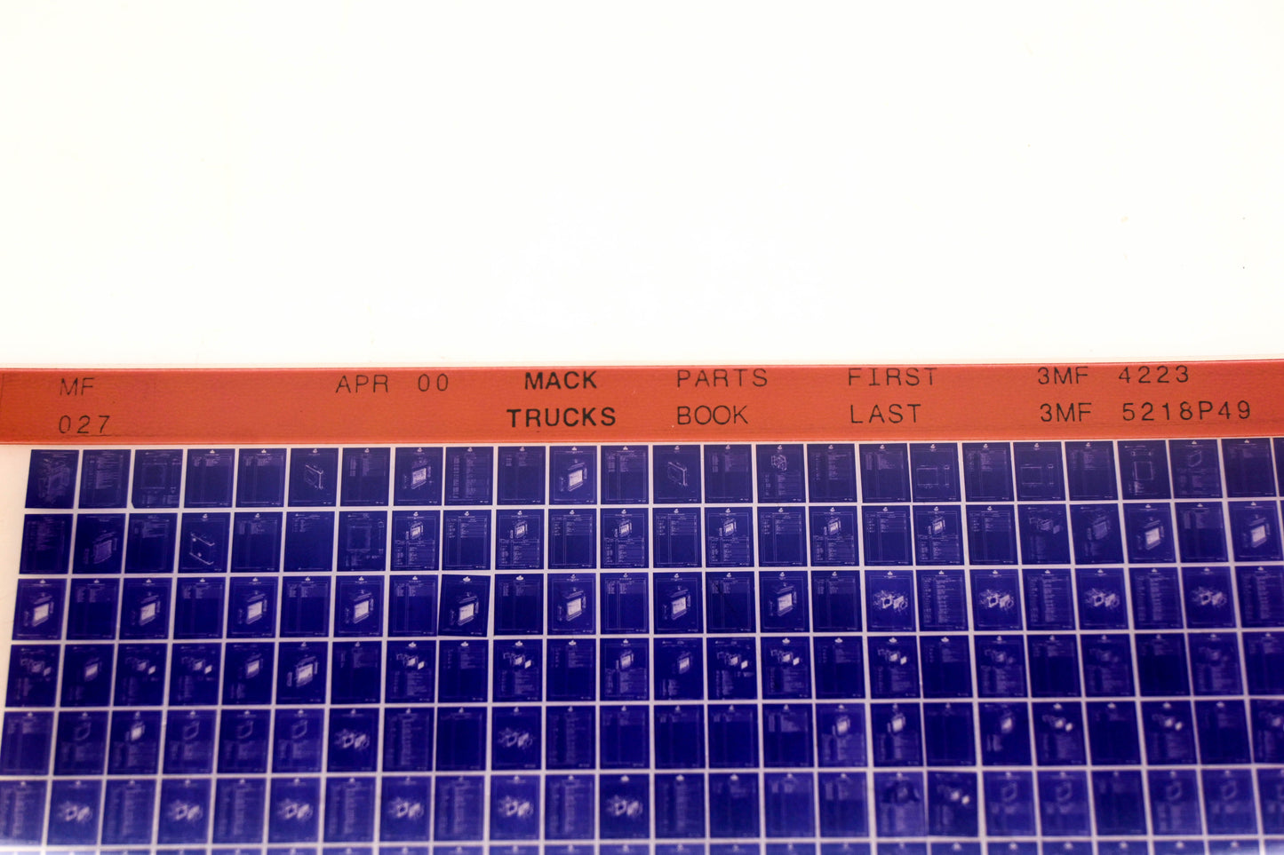 Mack MF027 3MF4223 -3MF5216P49 Parts Microfiche NOS