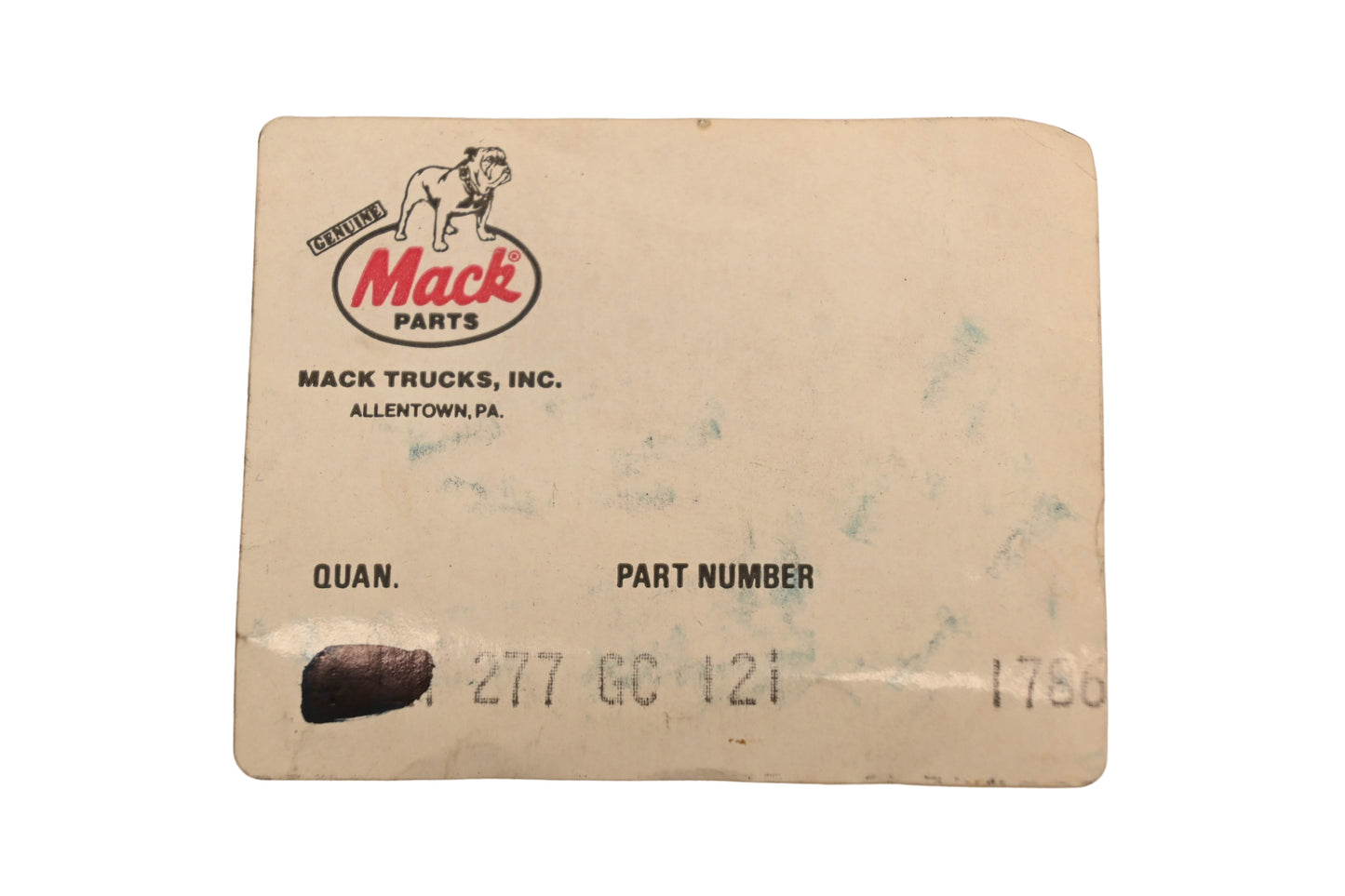 Mack 277GC121 Cylinder Head Block Plug NOS