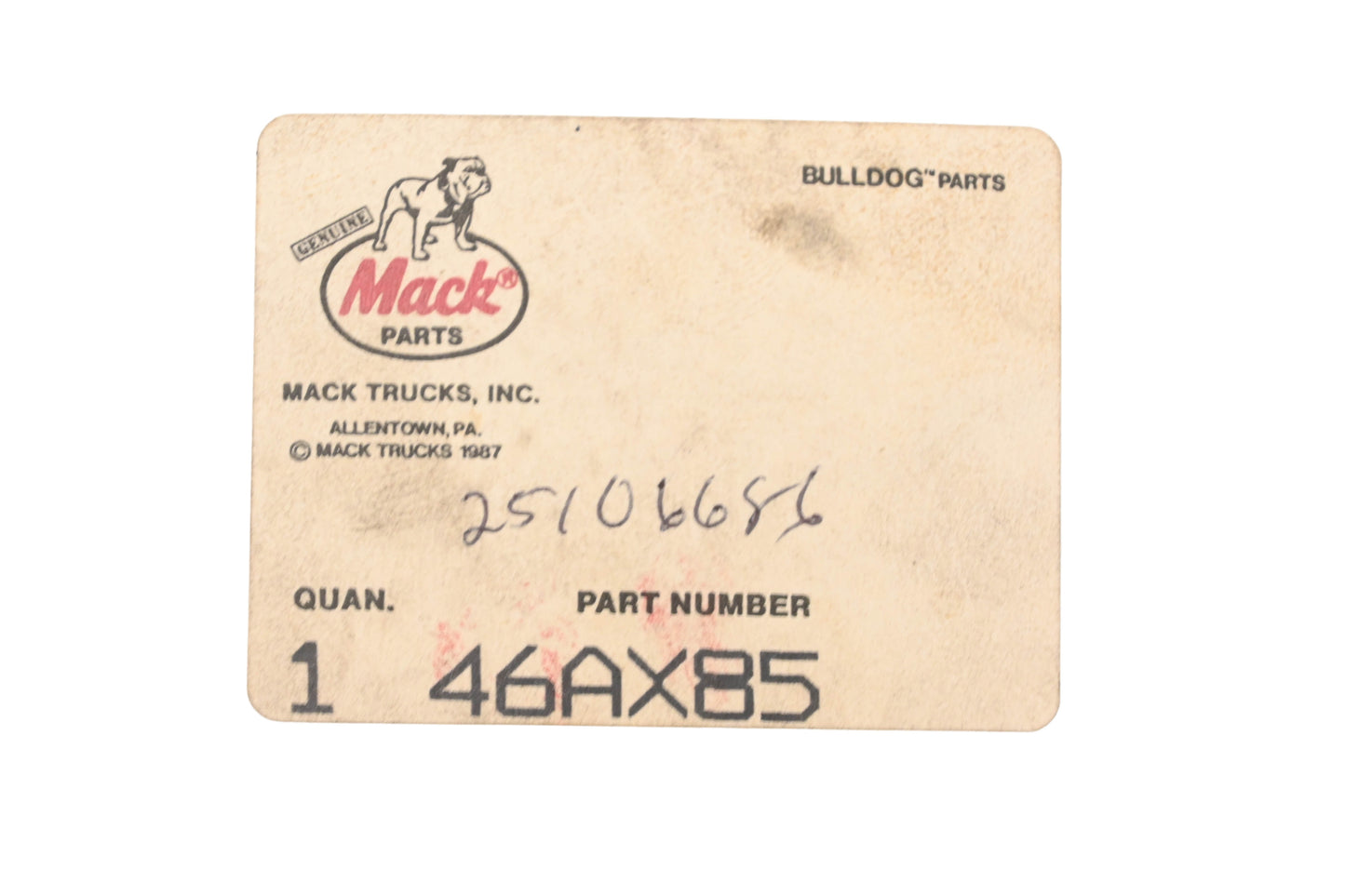 Mack 46AX85, 25106686 Koyo Ball Bearing Assembly NOS