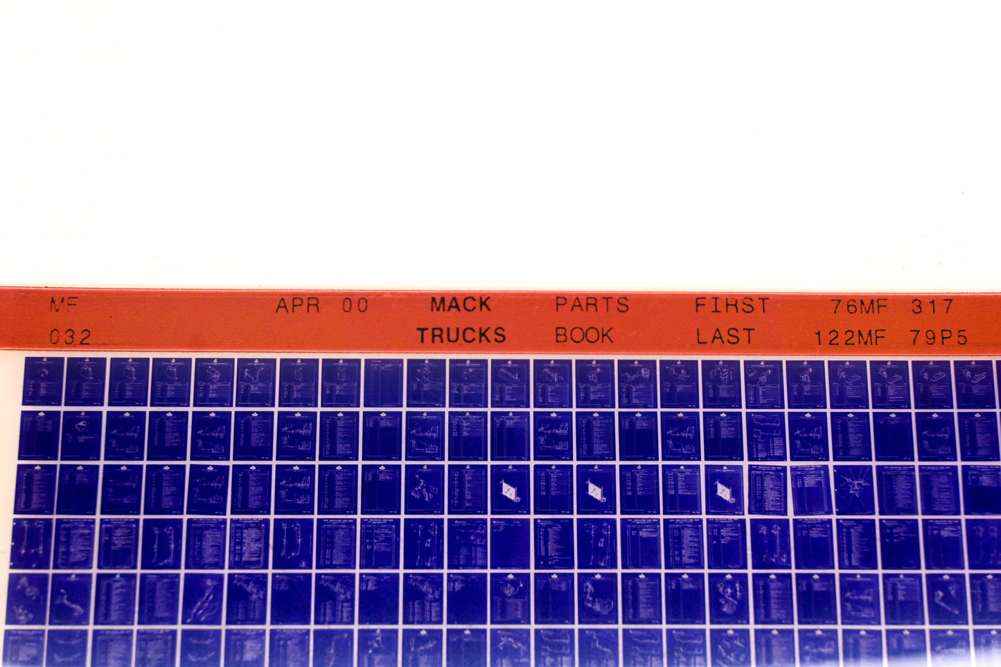 Mack MF032 76MF317 - 122MF79P5 Parts Microfiche NOS