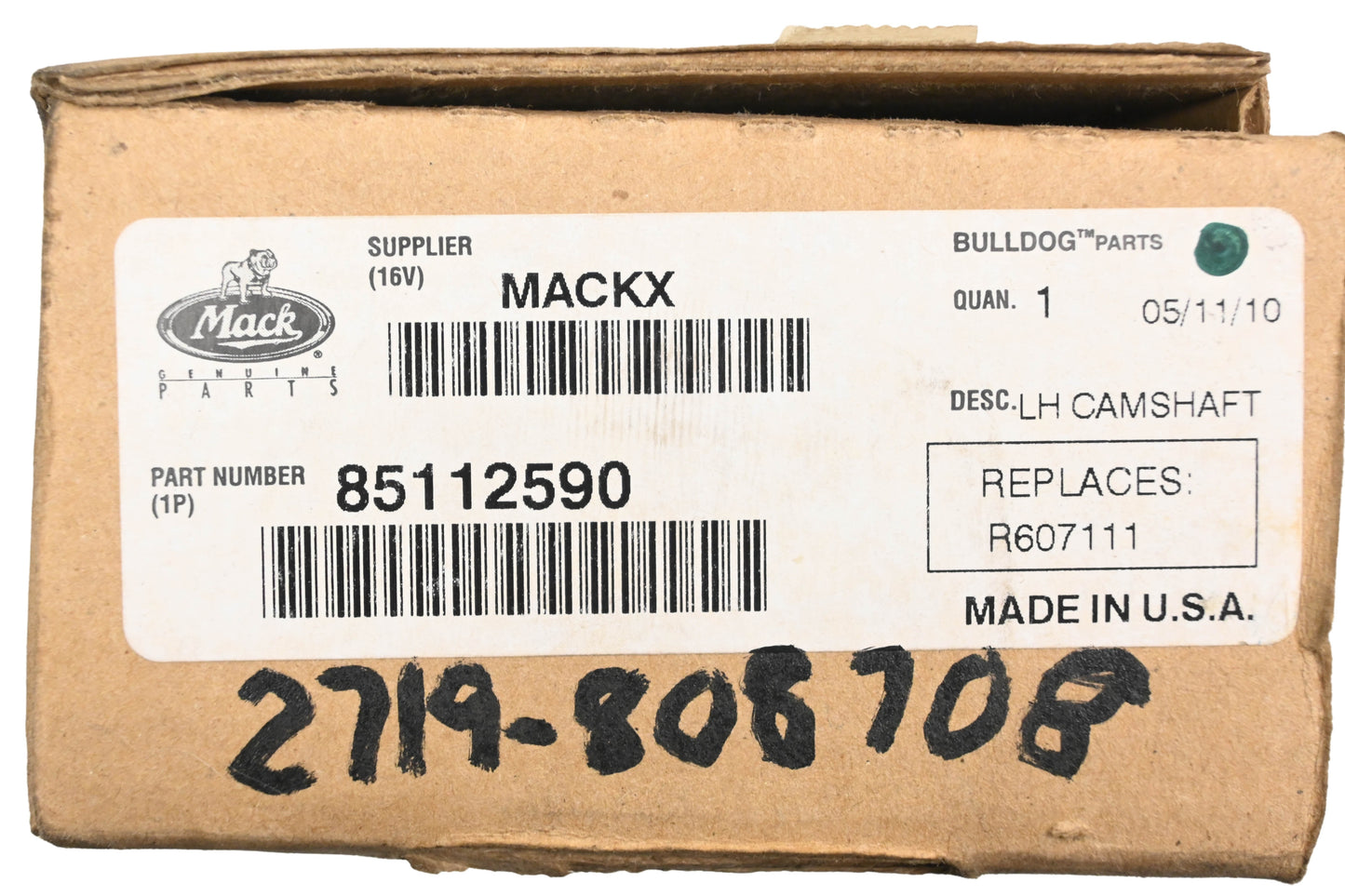 Mack 2719-85112590, 2719-808708, 85112590 Camshaft NOS