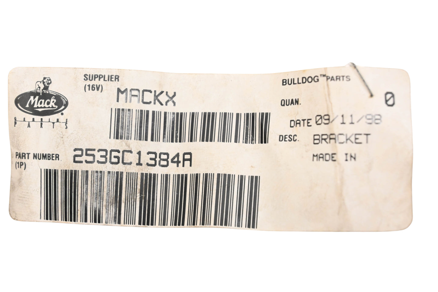 Mack 253GC1384A Bracket NOS