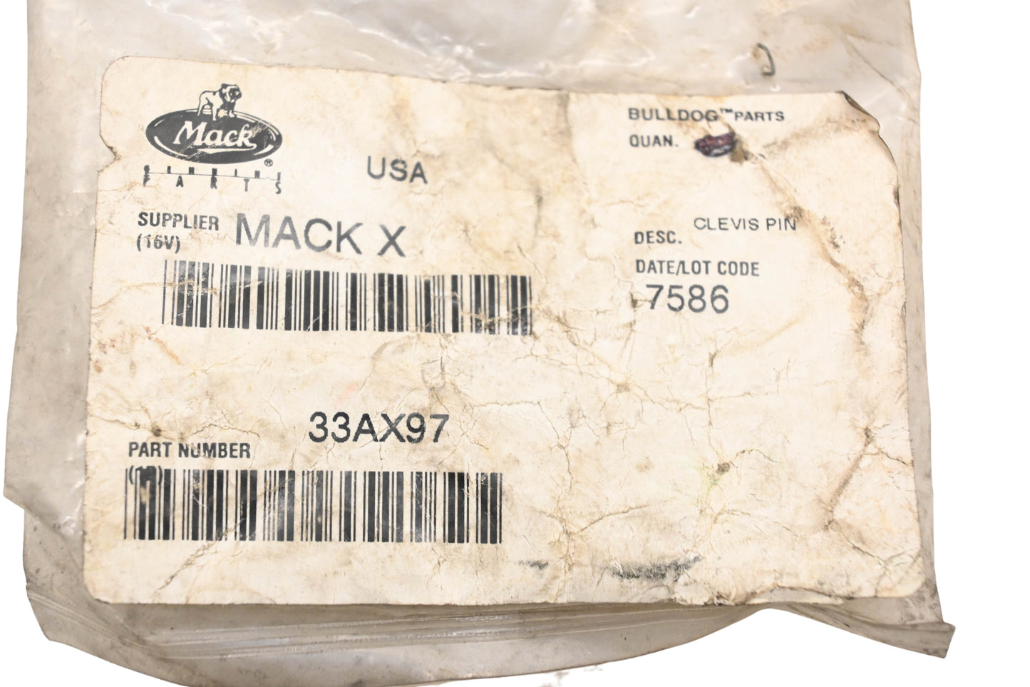 Mack 33AX97 Clevis Pin NOS