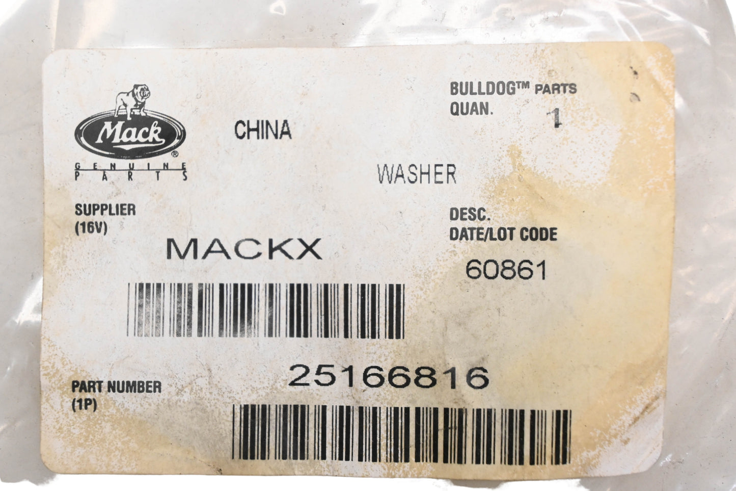 Mack 25166816 Washer NOS