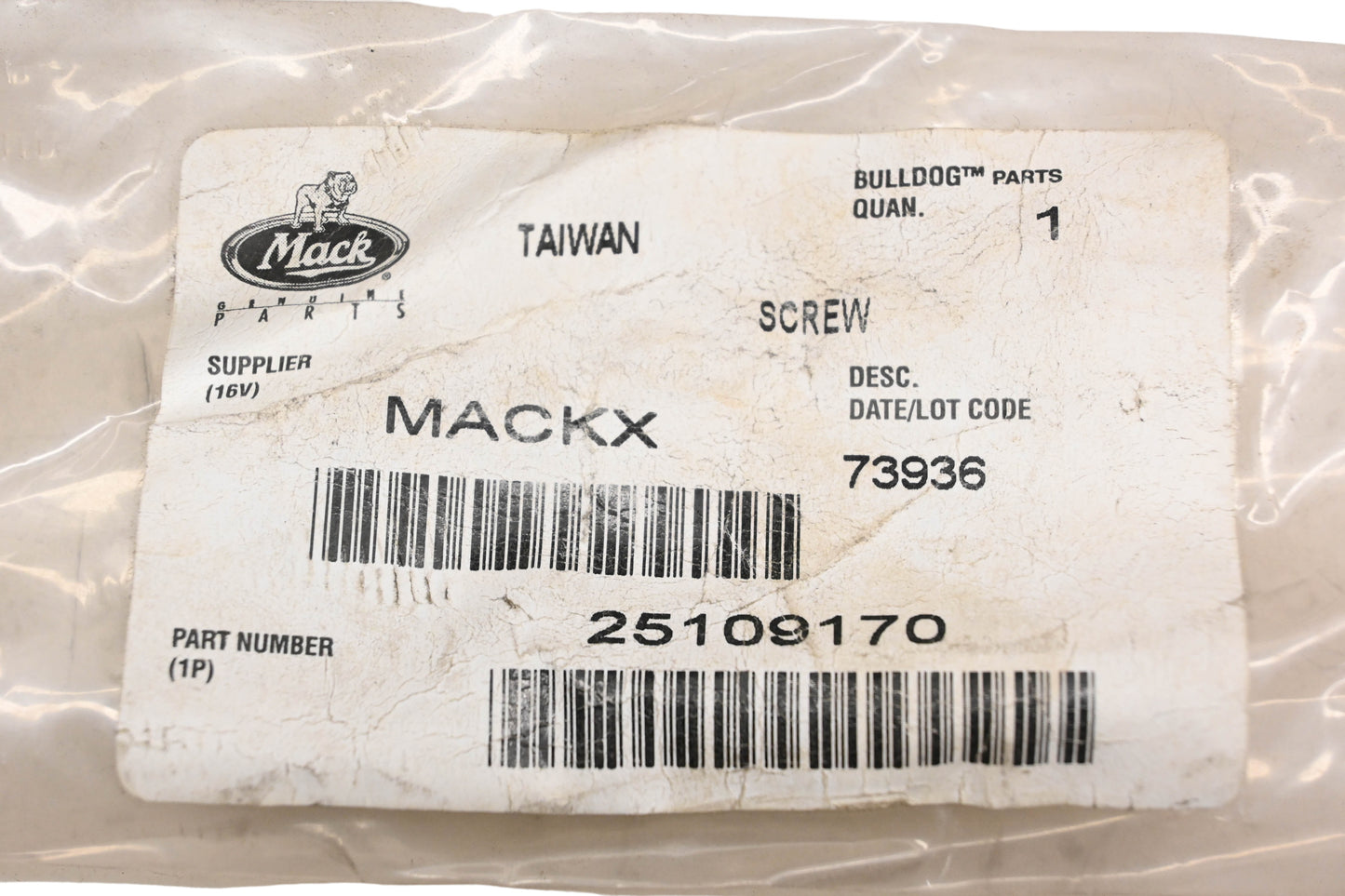 Mack 25109170, 1AX149 Screw NOS