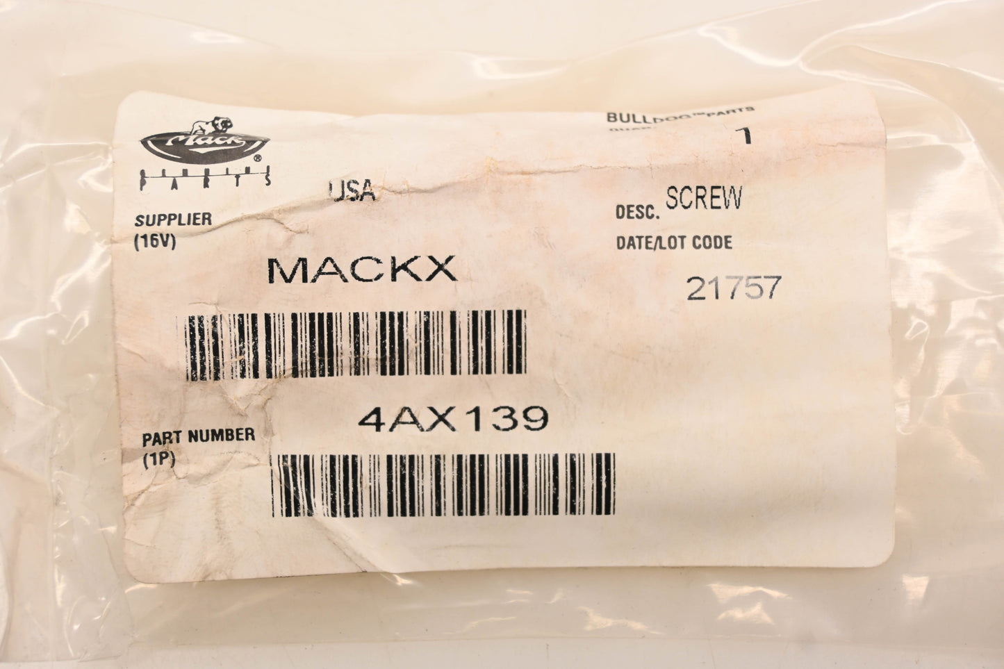 Mack 4AX139 Screw NOS