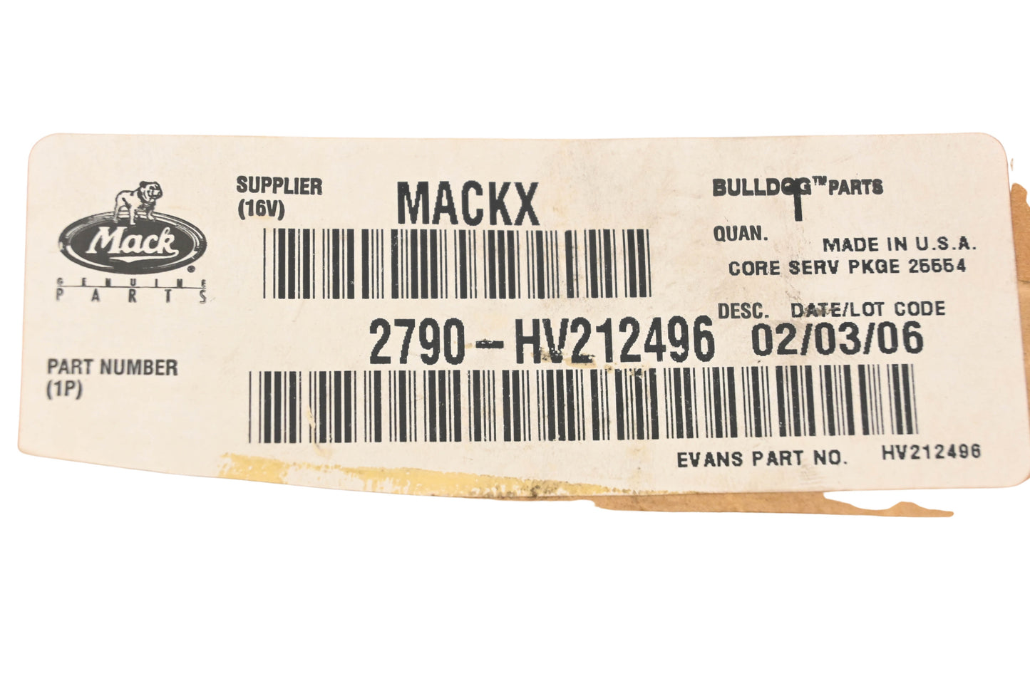 Mack 2790-HV212496 Heater Core Kit NOS