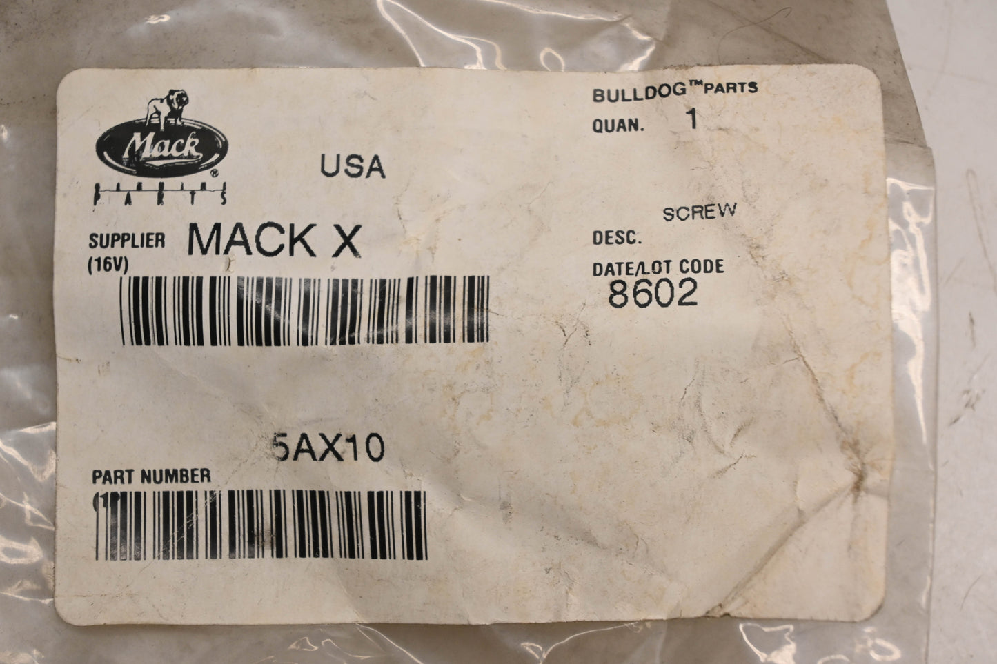 Mack 5AX10 Screw NOS