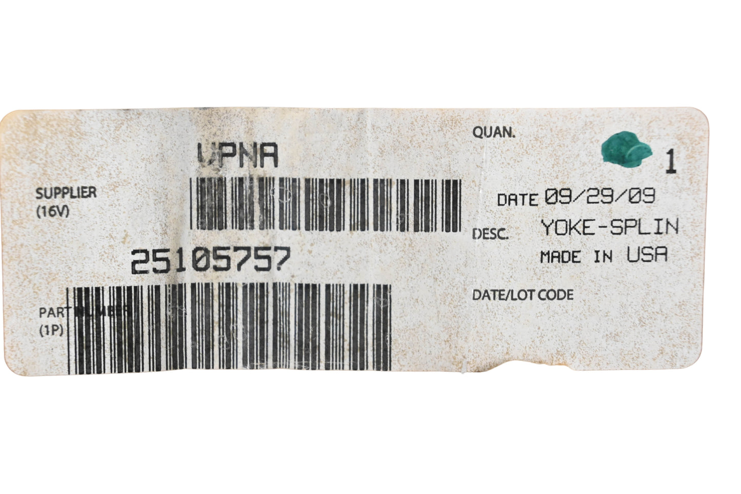 Mack 25105757, M200907060045, 181MU51P12 6.5-4-4281-1X Split Yoke Assembly NOS