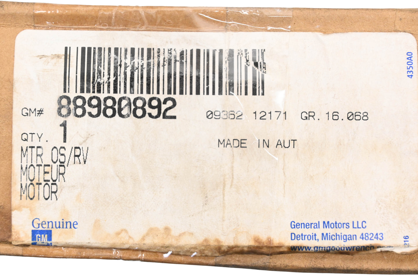 General Motors 88980892 Mirror Motor Kit NOS