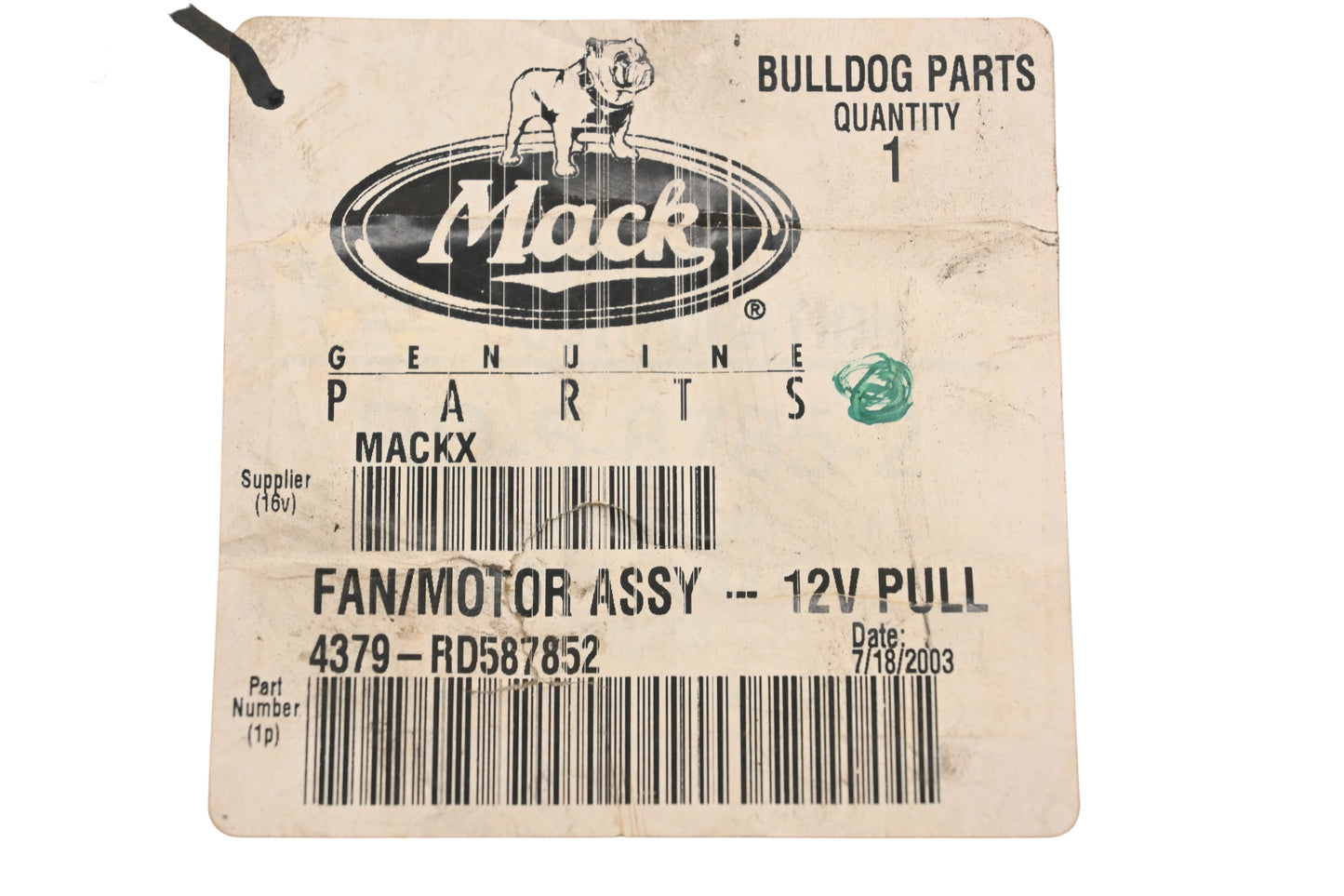 Mack 4379-RD587852, RD-5-8785-2 Red Dot Fan & Motor Assembly NOS