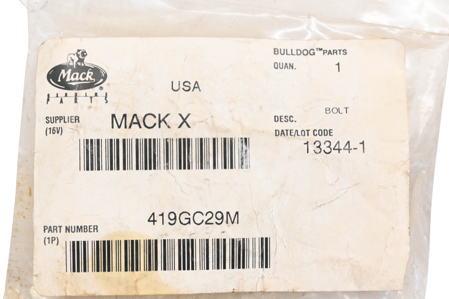 Mack 419GC29M Bolt NOS