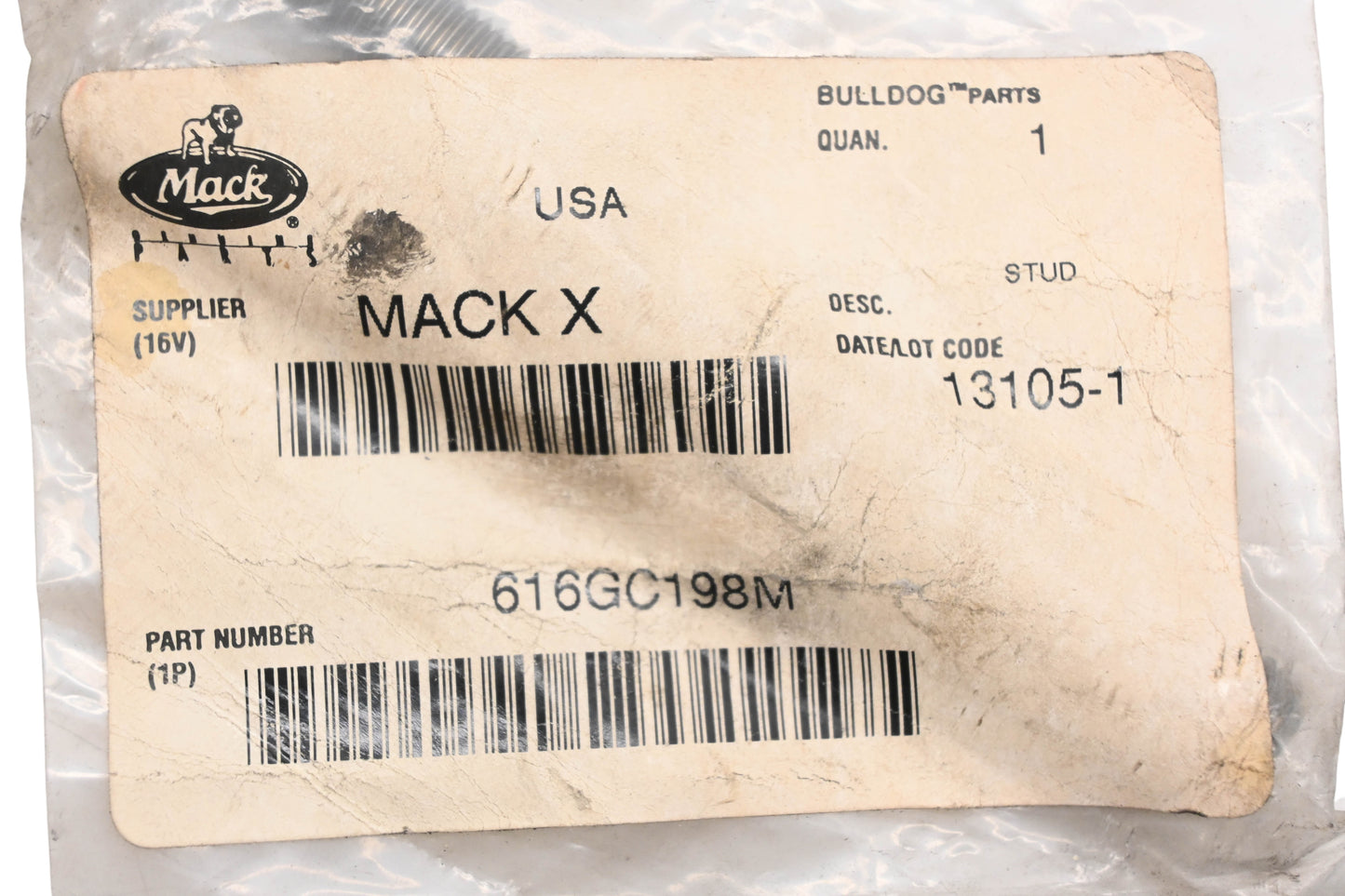 Mack 616GC198M Exhaust Manifold Stud NOS