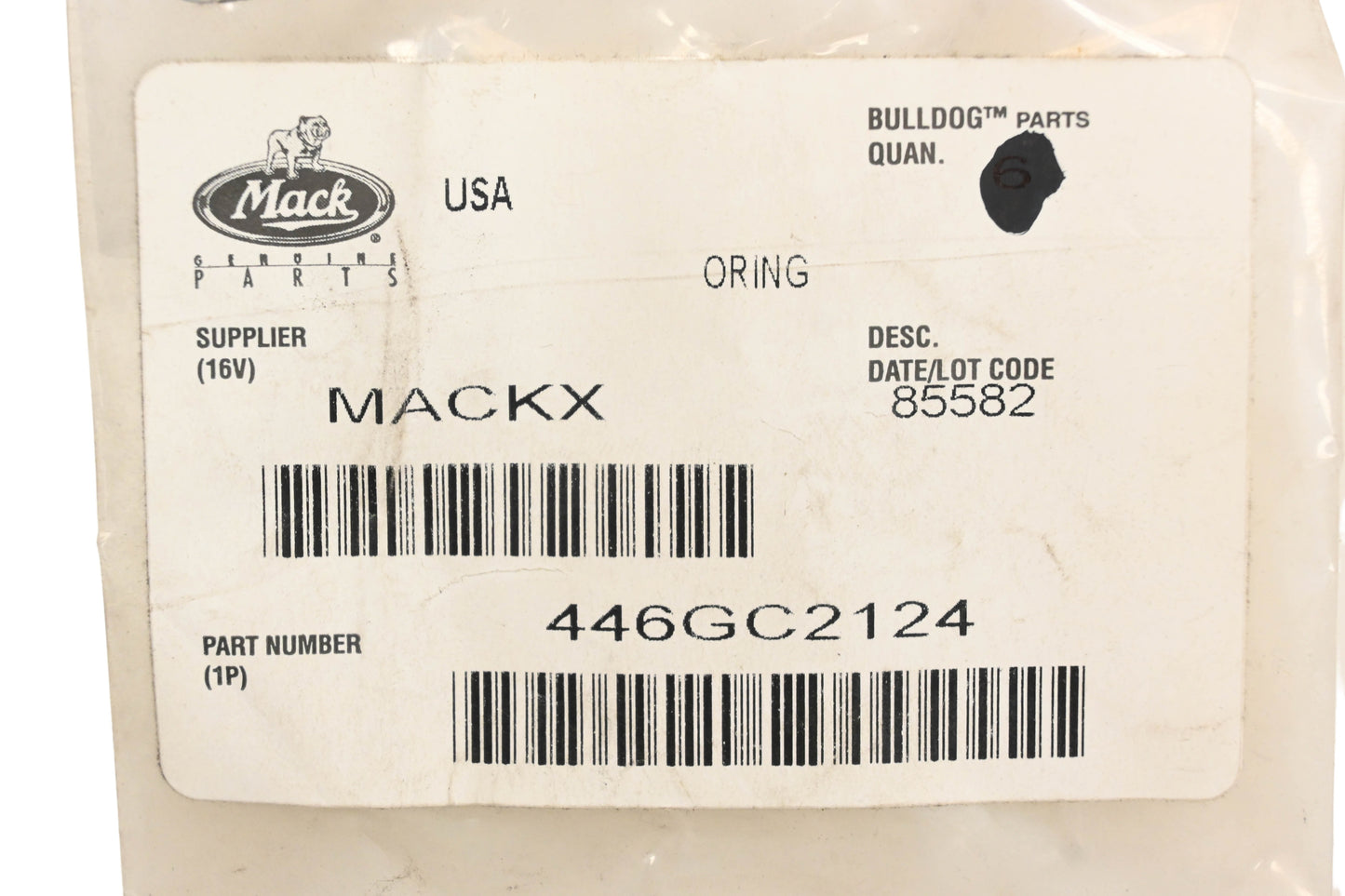 Mack 446GC2124 O-Ring NOS