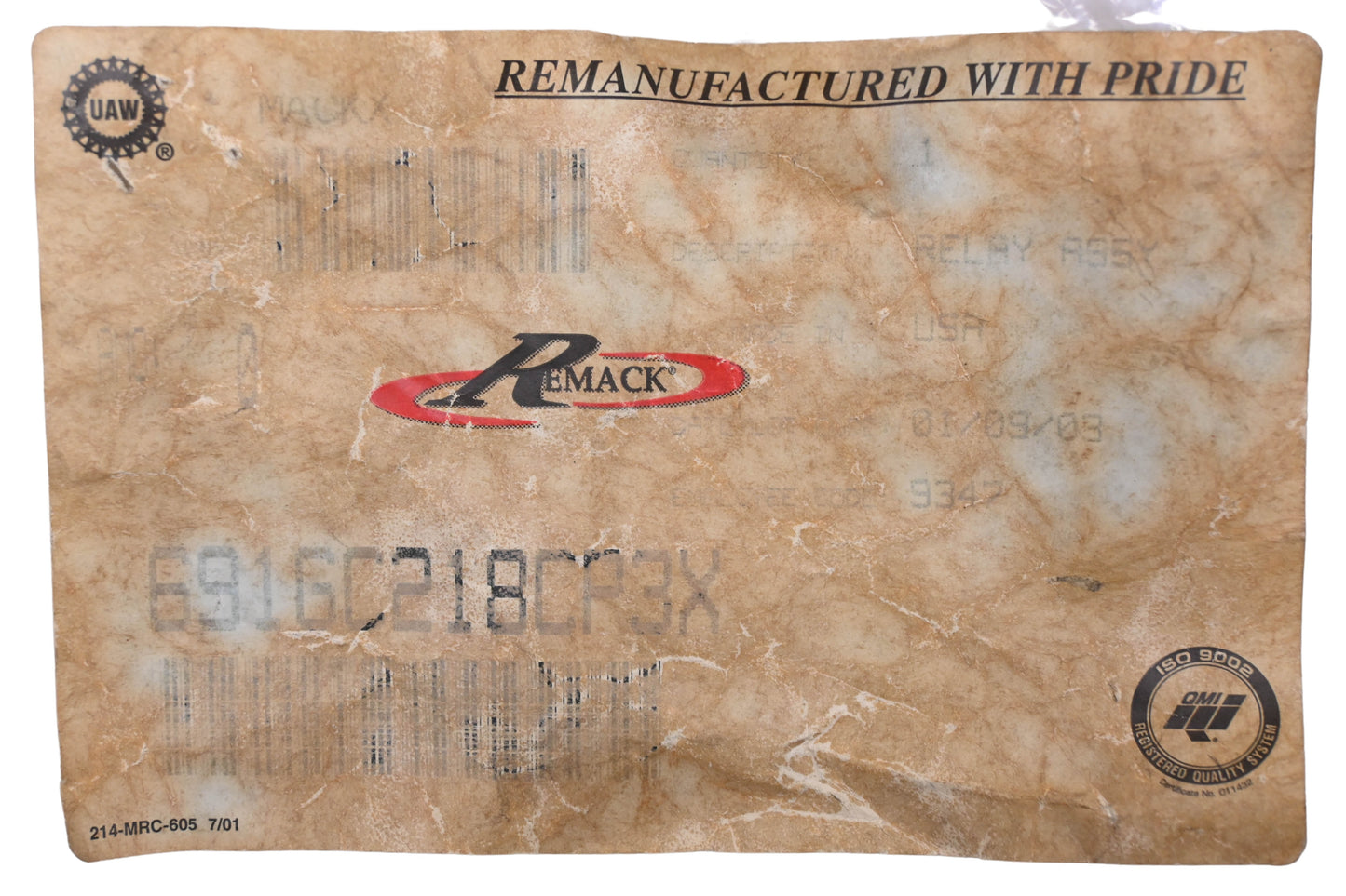 Remack 691GC218CP3X Puff Limiter Valve Relay Assembly