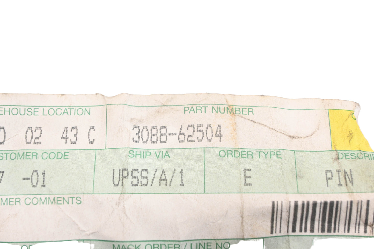 Mack 3088-62504 Dowel Pins Qty 2 NOS