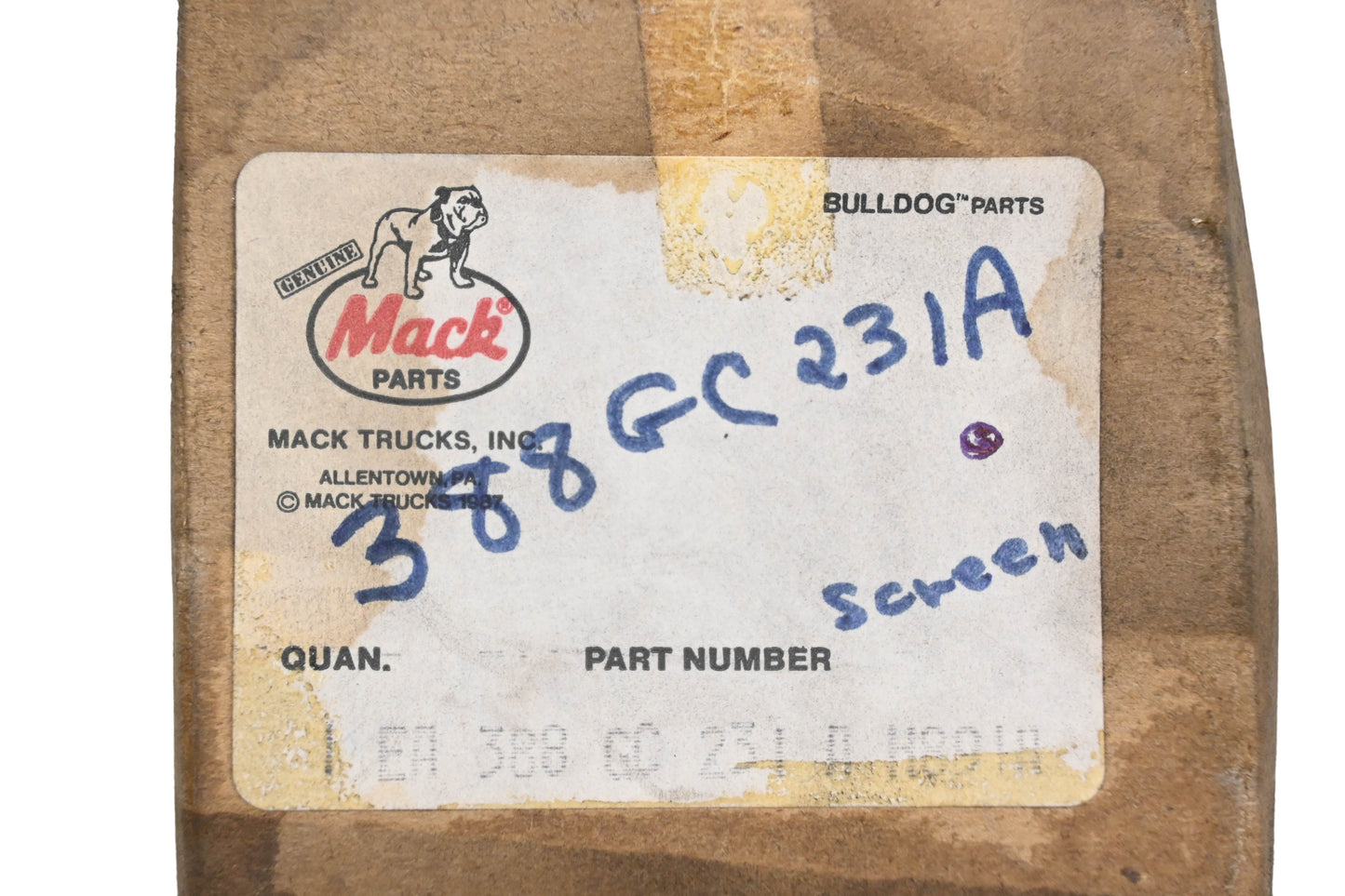 Mack 388GC231A Oil Screen NOS