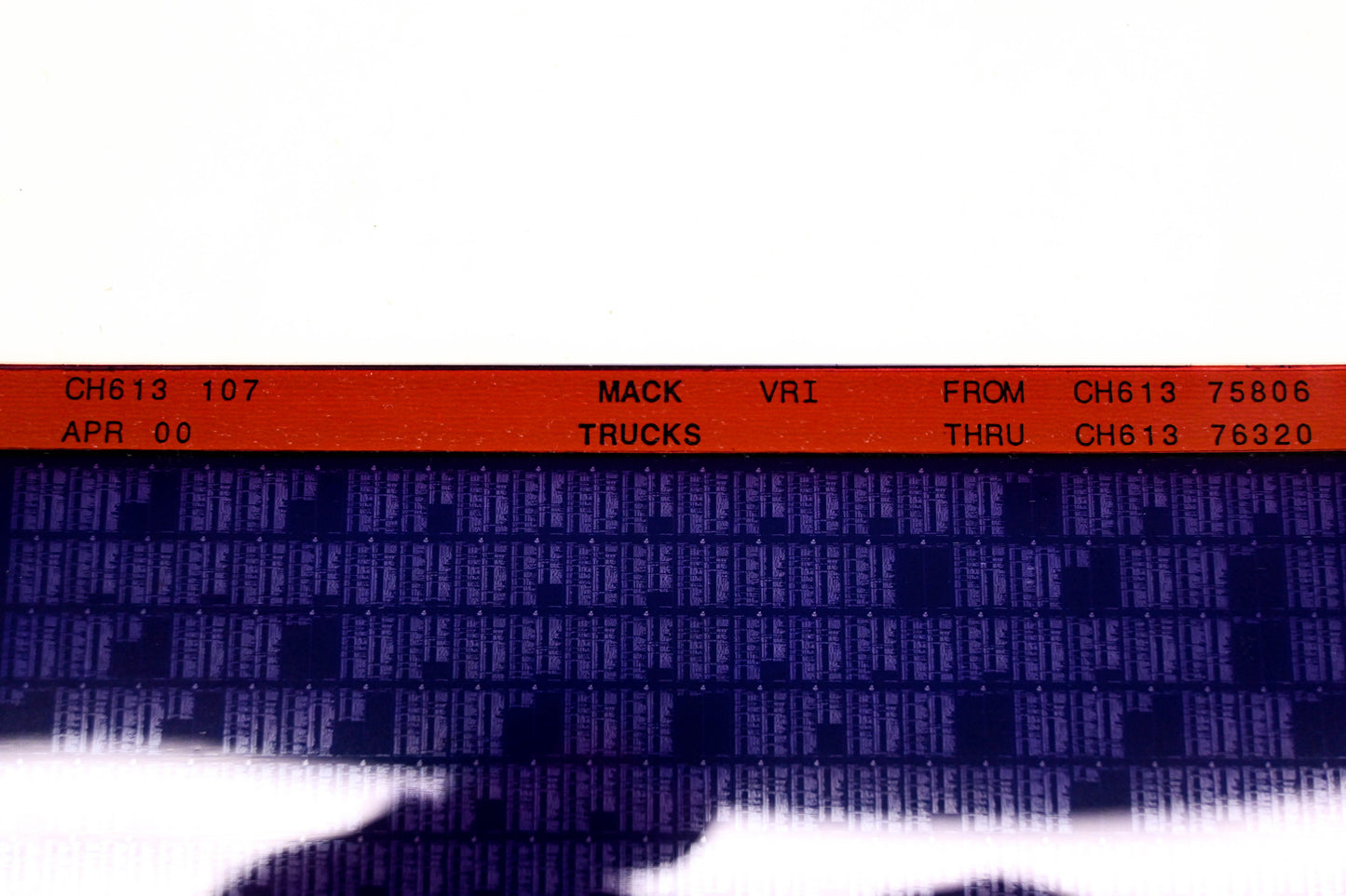 Mack CH613 107 CH61375806 -CH61376320 VRI Microfiche NOS