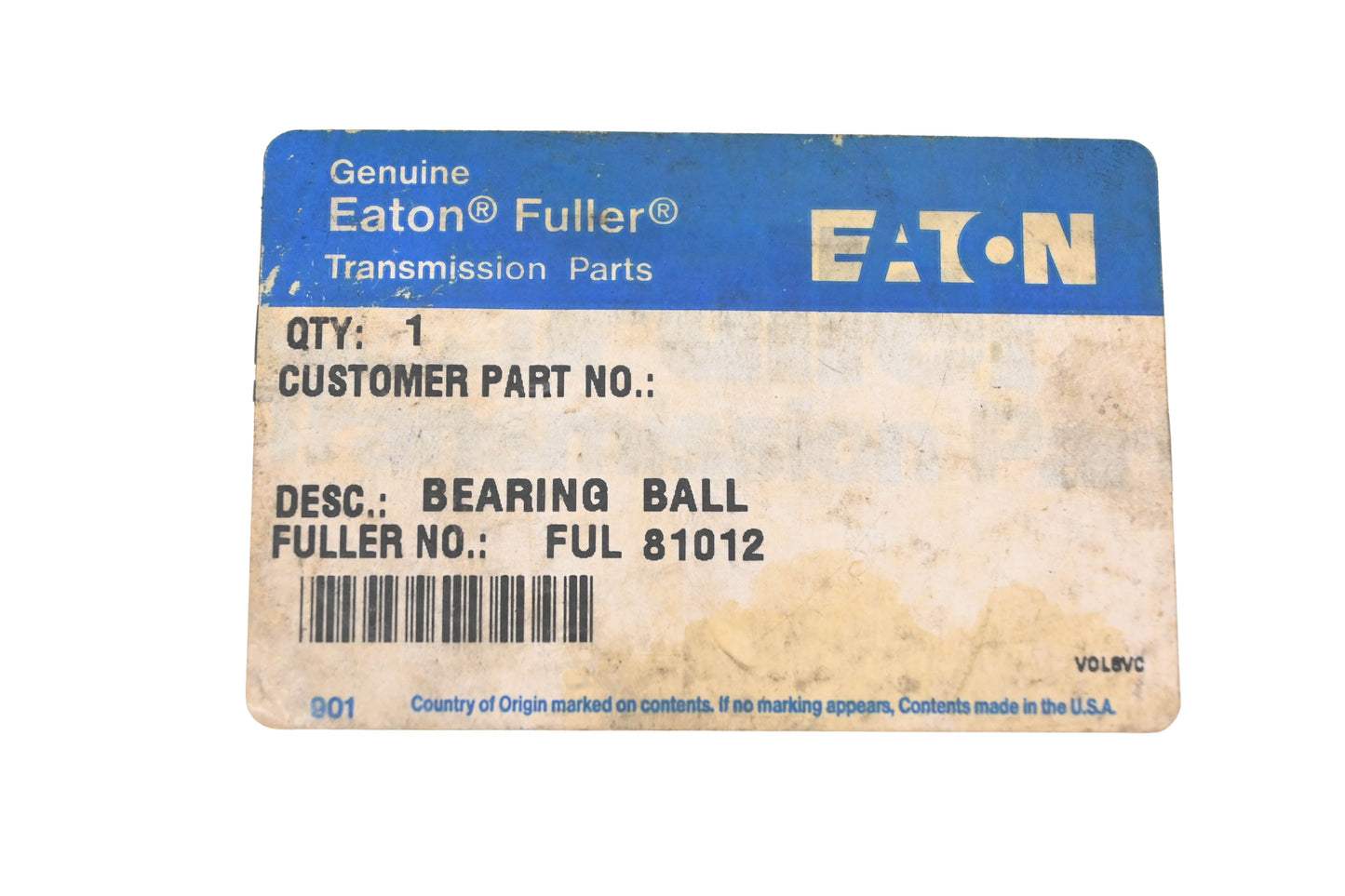Eaton Fuller 81012, 3088-81012 Ball Bearing Assembly fits Volvo NOS
