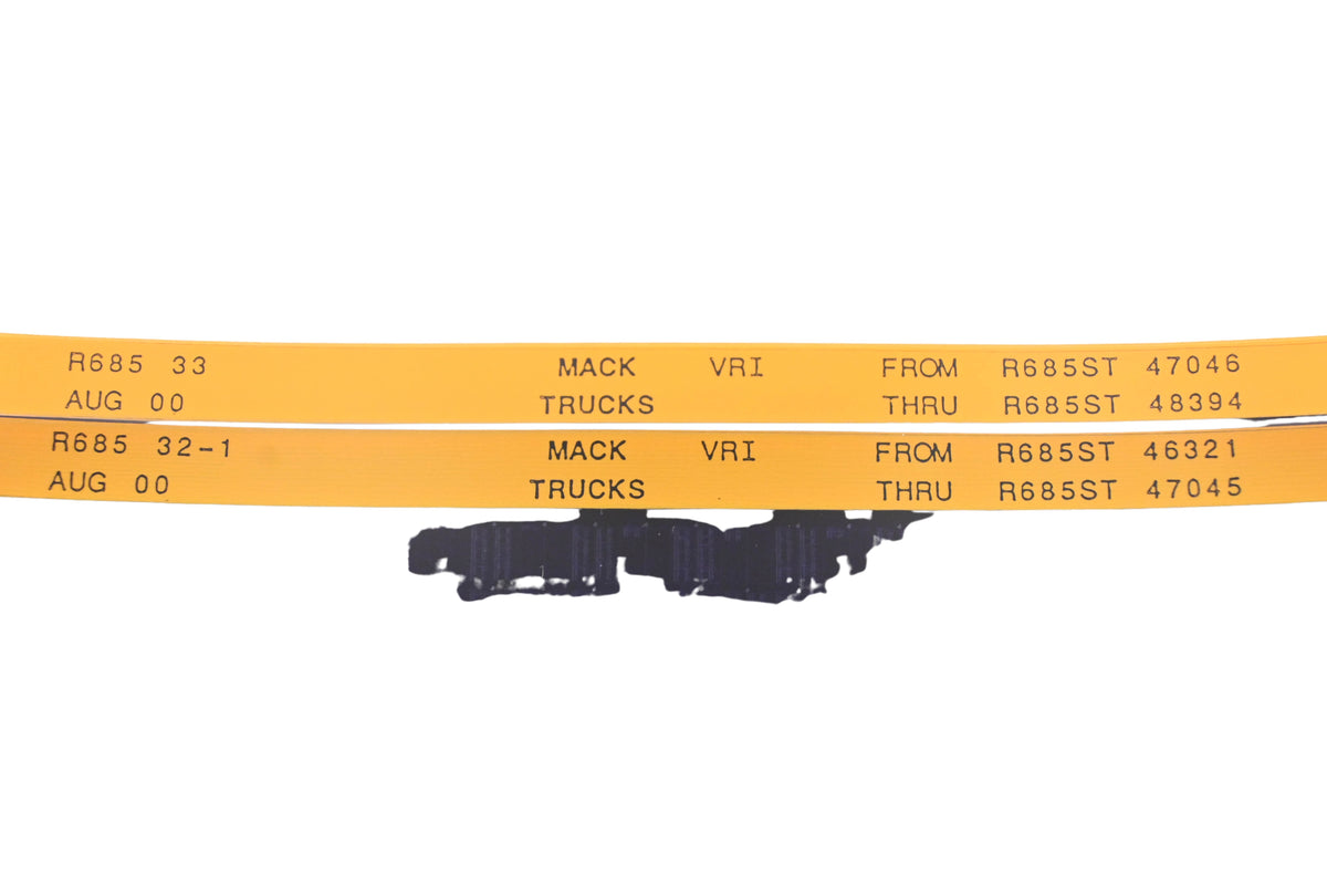 Mack R685 32-1, R685 33 R685ST46321 - R685ST48394 VRI Microfiche Lot of 2 NOS