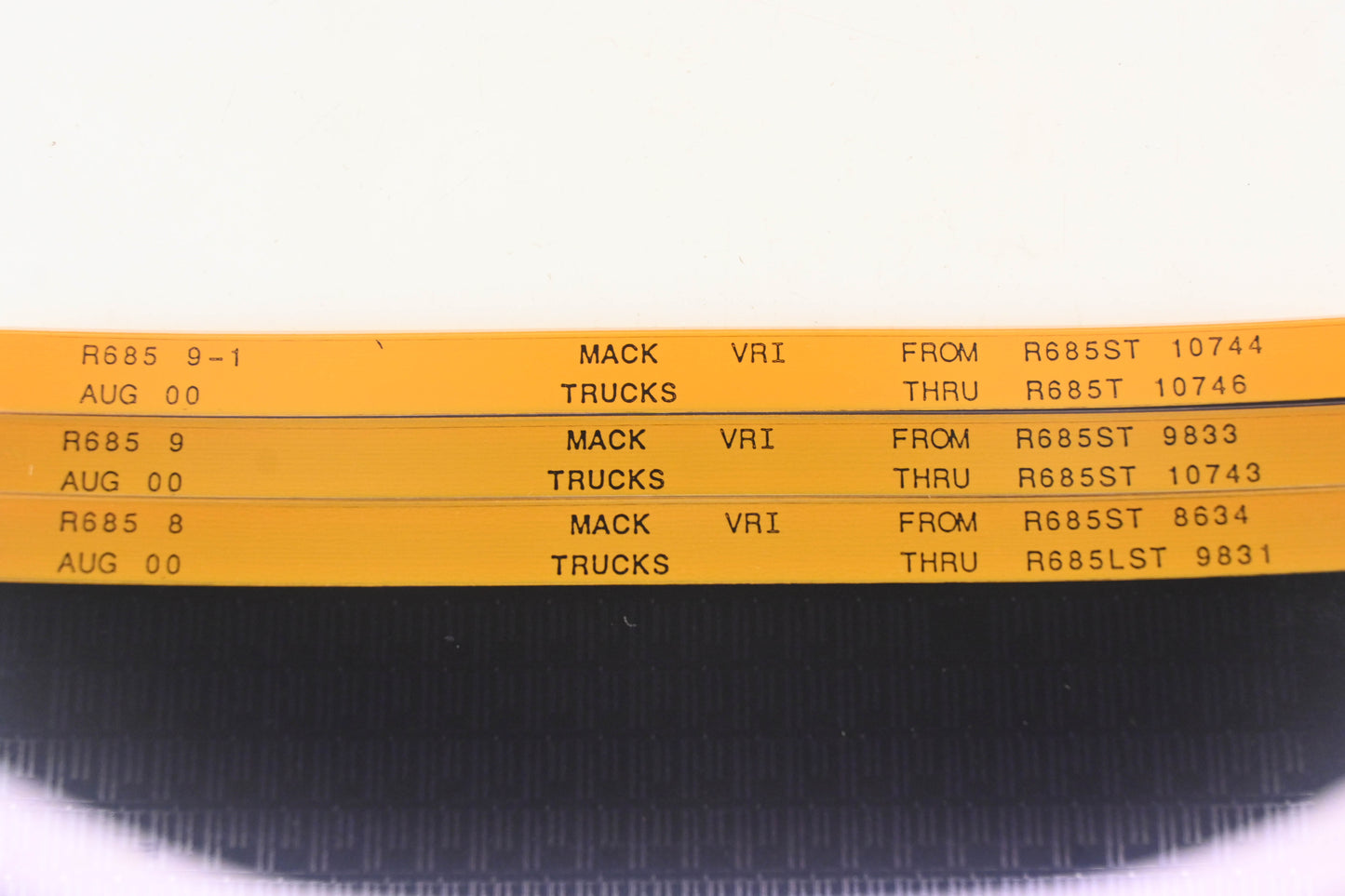 Mack R685 8, R685 9, R685 9-1 R685ST8634 - R685T10746 VRI Microfiche Lot of 3 NOS