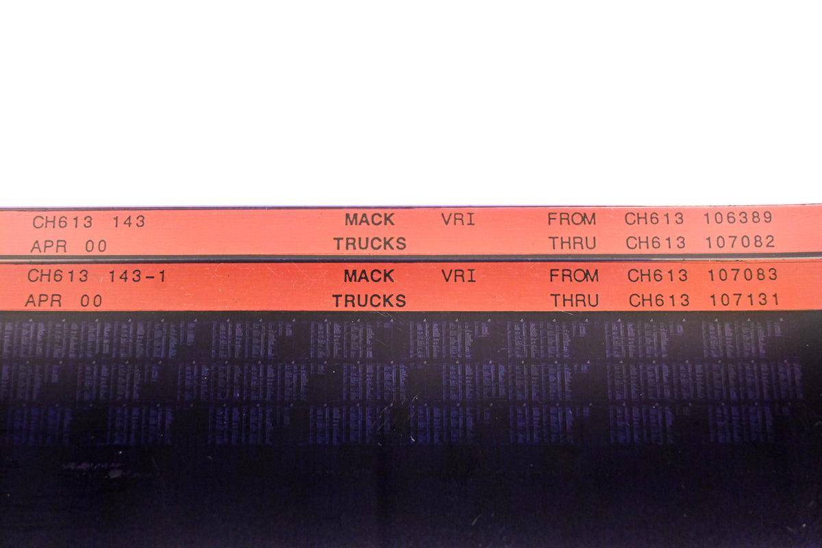 Mack CH613 143, CH613 143-1 CH613106389 -CH613107131 VRI Microfiche Lot of 2 NOS