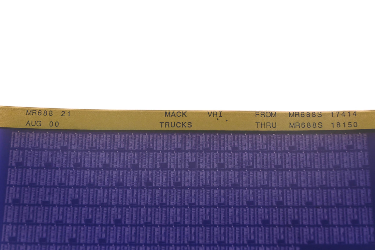 Mack MR688 21 MR688S17414 - MR688S18150 VRI Microfiche NOS