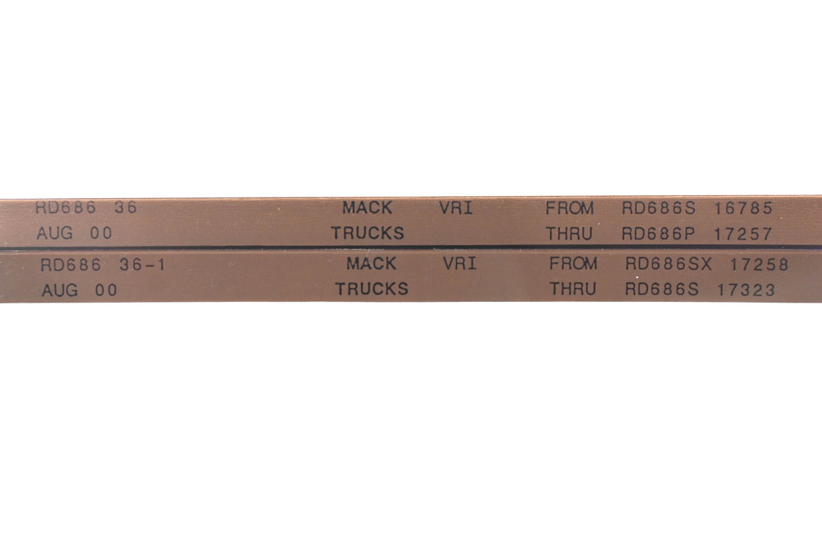 Mack RD686 36, RD686 36-1 RD688S16785 - RD686S17323 VRI Microfiche Lot of 2 of 2 NOS