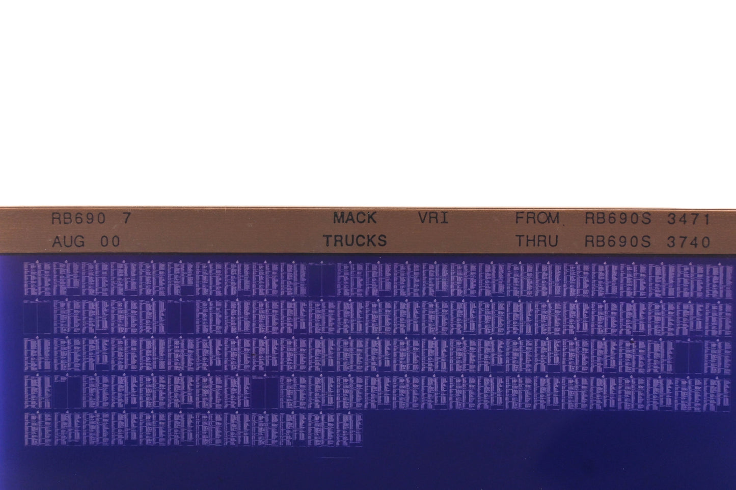 Mack RB690 7 RB690S3471 - RB690S3740 VRI Microfiche NOS