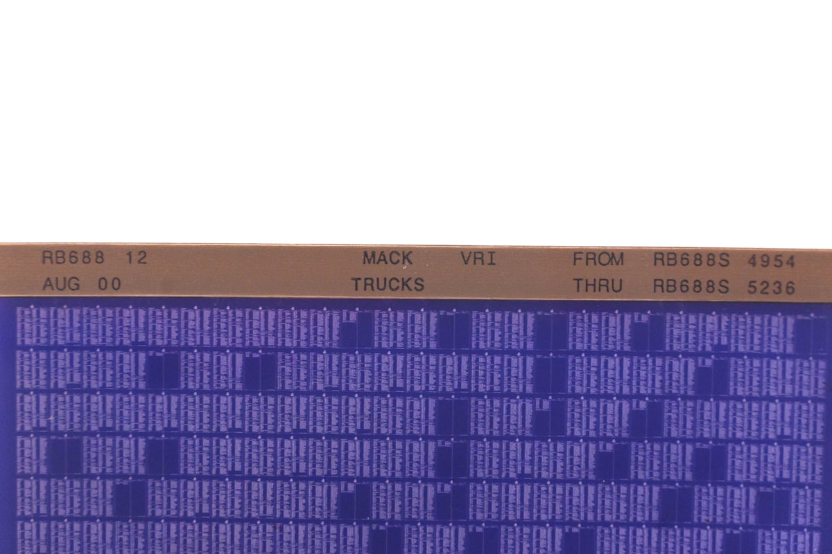 Mack RB688 12 RB688S4954 - RB688S5236 VRI Microfiche NOS