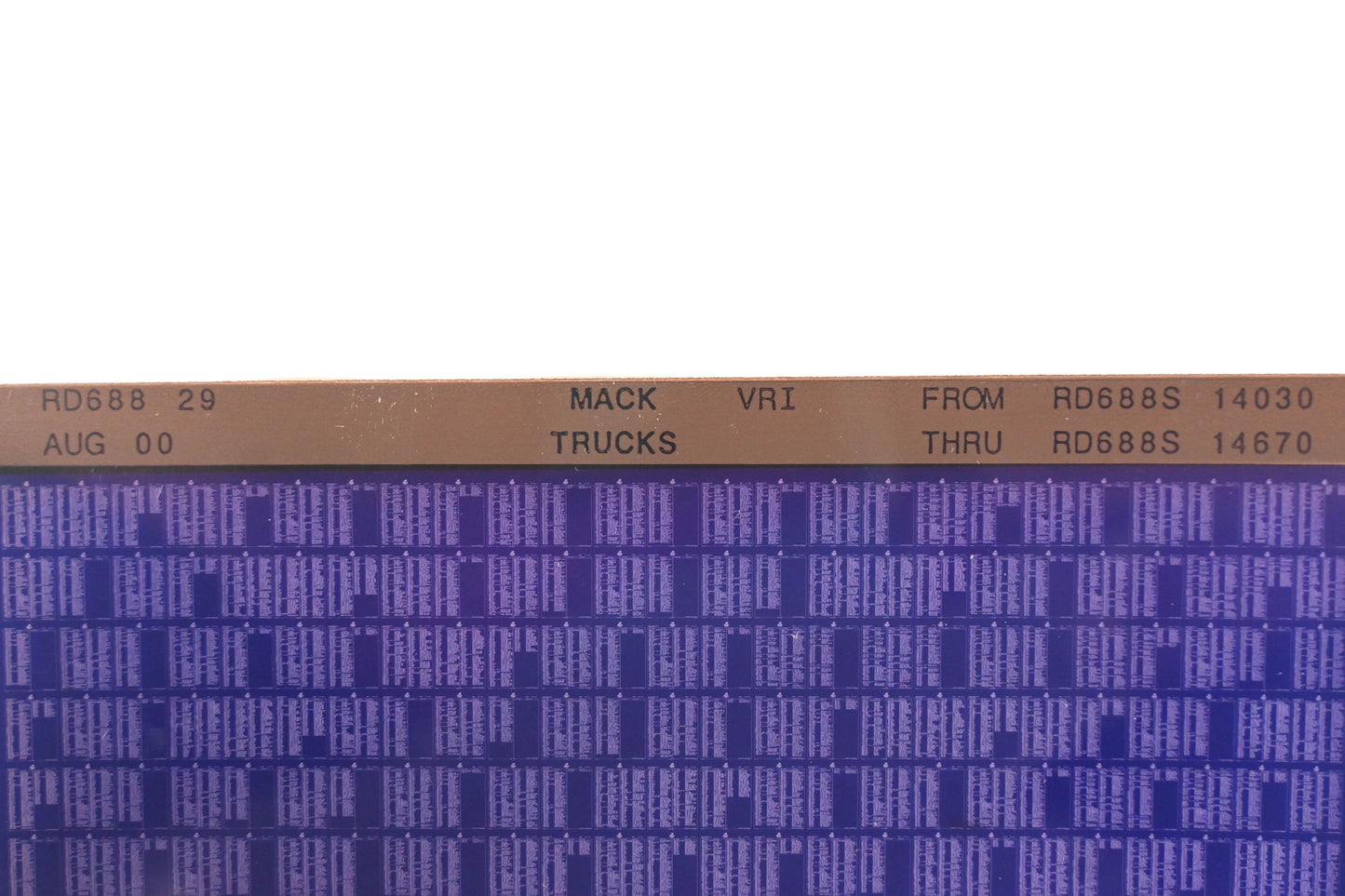 Mack RD688 29 RD688S14030 - RD688S14670 VRI Microfiche NOS