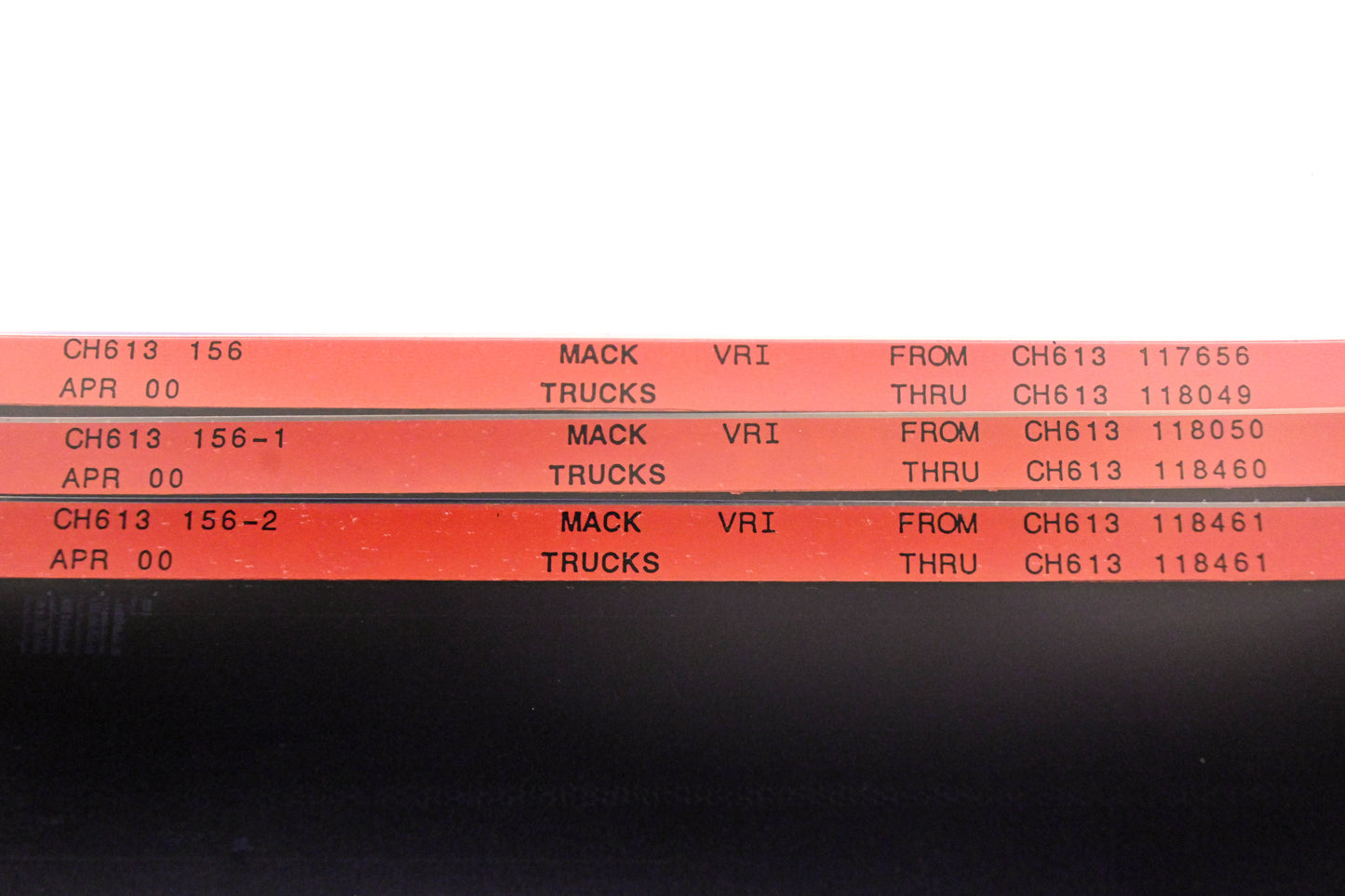 Mack CH613 156, CH613 156-1, CH613 156-2 CH613117656 - CH613118461 VRI Microfiche Lot of 3 NOS