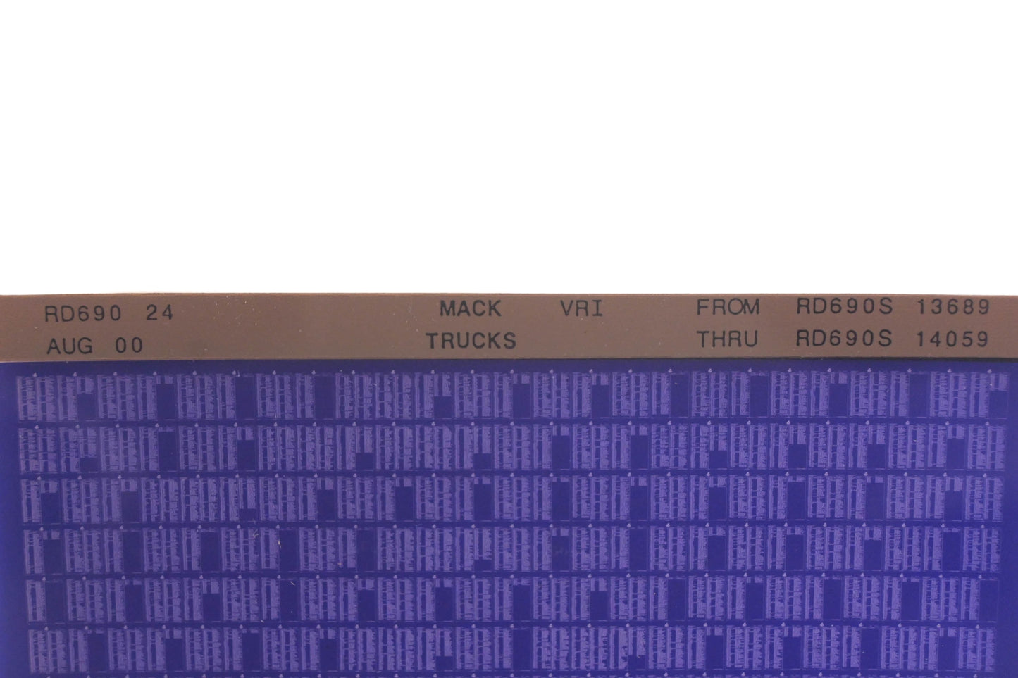 Mack RD690 24 RD690S13589 - RD690S14059 VRI Microfiche NOS