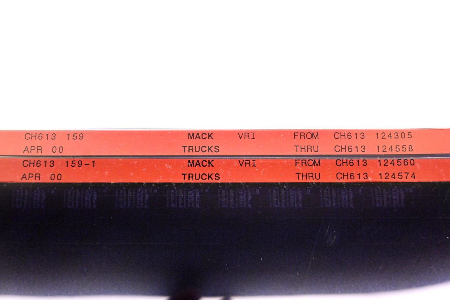 Mack CH613 159, CH613 159-1 CH613124305 - CH613124574 VRI Microfiche Lot of 2 NOS