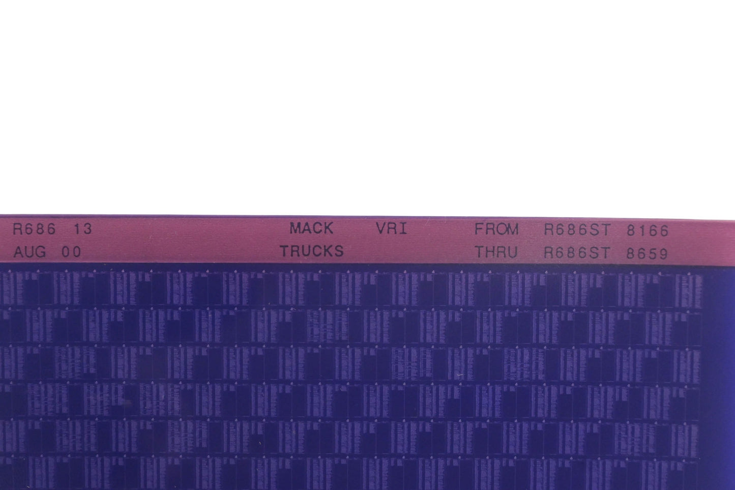 Mack R686 13 R686ST8166 - R688ST8659 VRI Microfiche NOS