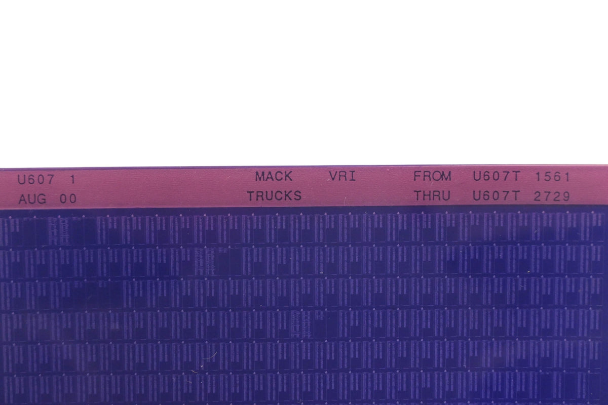 Mack U607 1 E60711561 - U607T2729 VRI Microfiche NOS
