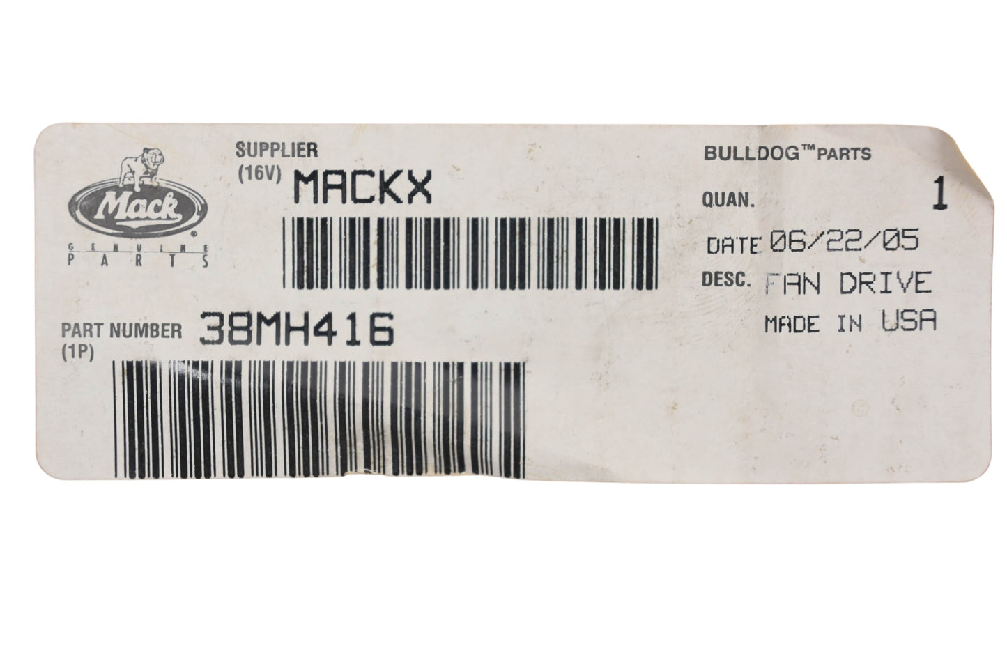 Mack 38MH416 Drive Fan NOS
